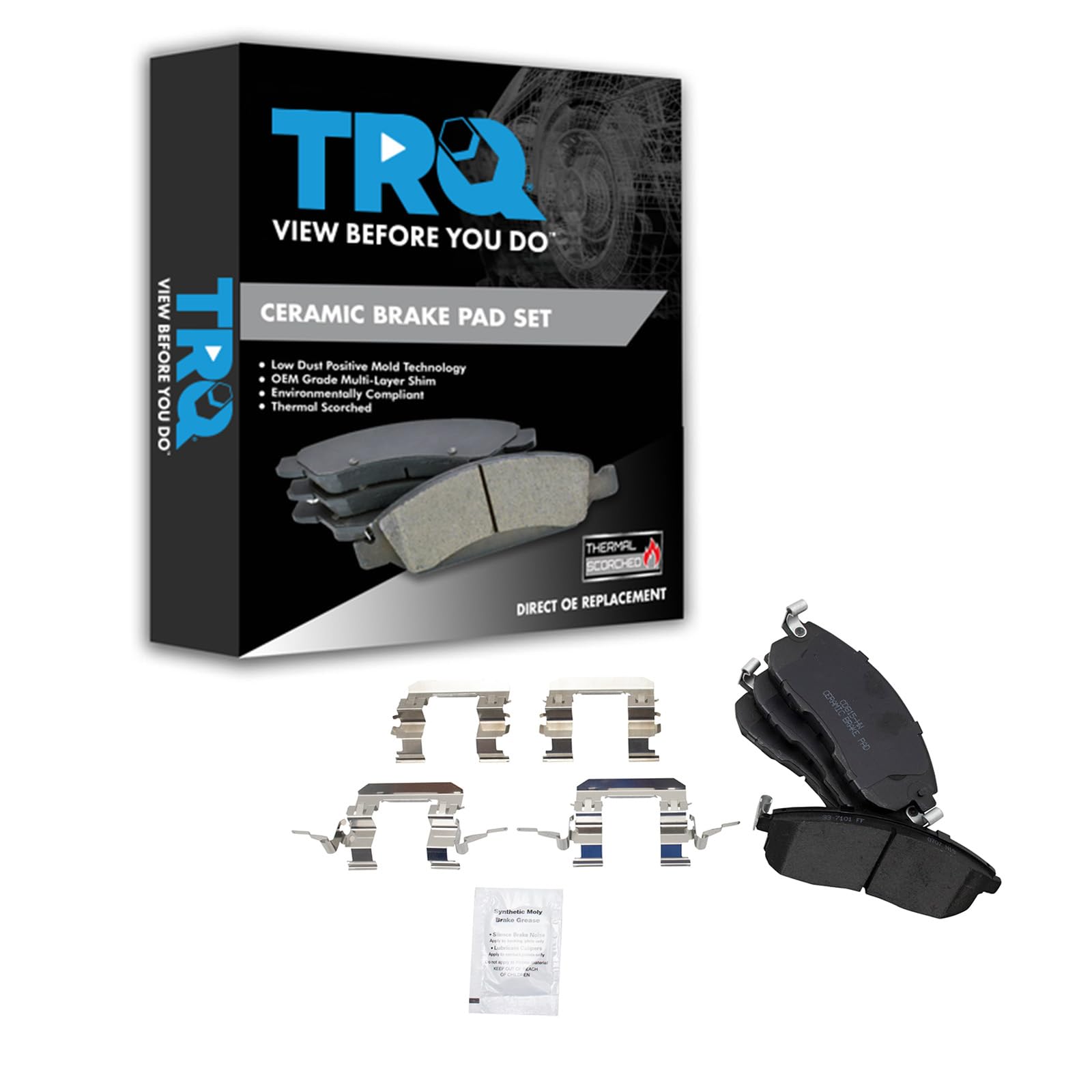 TRQ Front Premium Posi Ceramic Brake Pad Set Kit for Infiniti Nissan Suzuki
