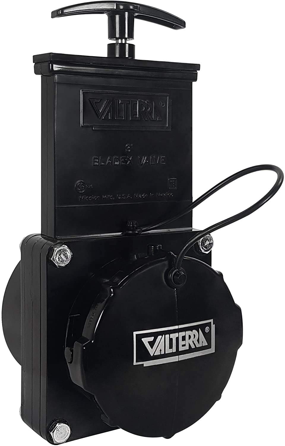 Valterra 3'' Stainless Steel RV Waste Dump Gate Valve w/Cap (1)