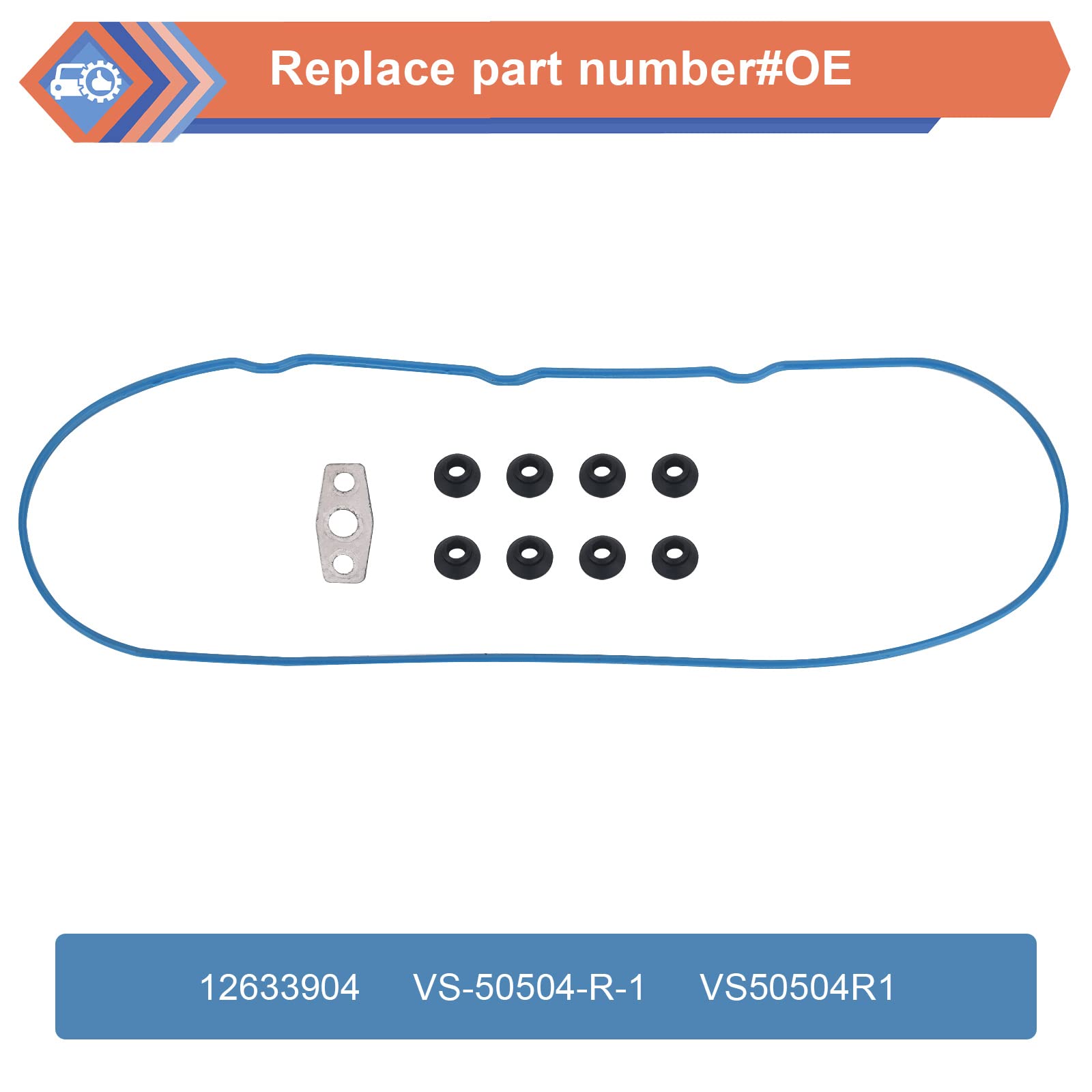 ZONFANT Valve Cover Gasket Set, Compatible With 4.8L 5.3L 6.0L 6.2L Chevy Avalanche, Silverado, Suburban, Tahoe, Express, GMC Si