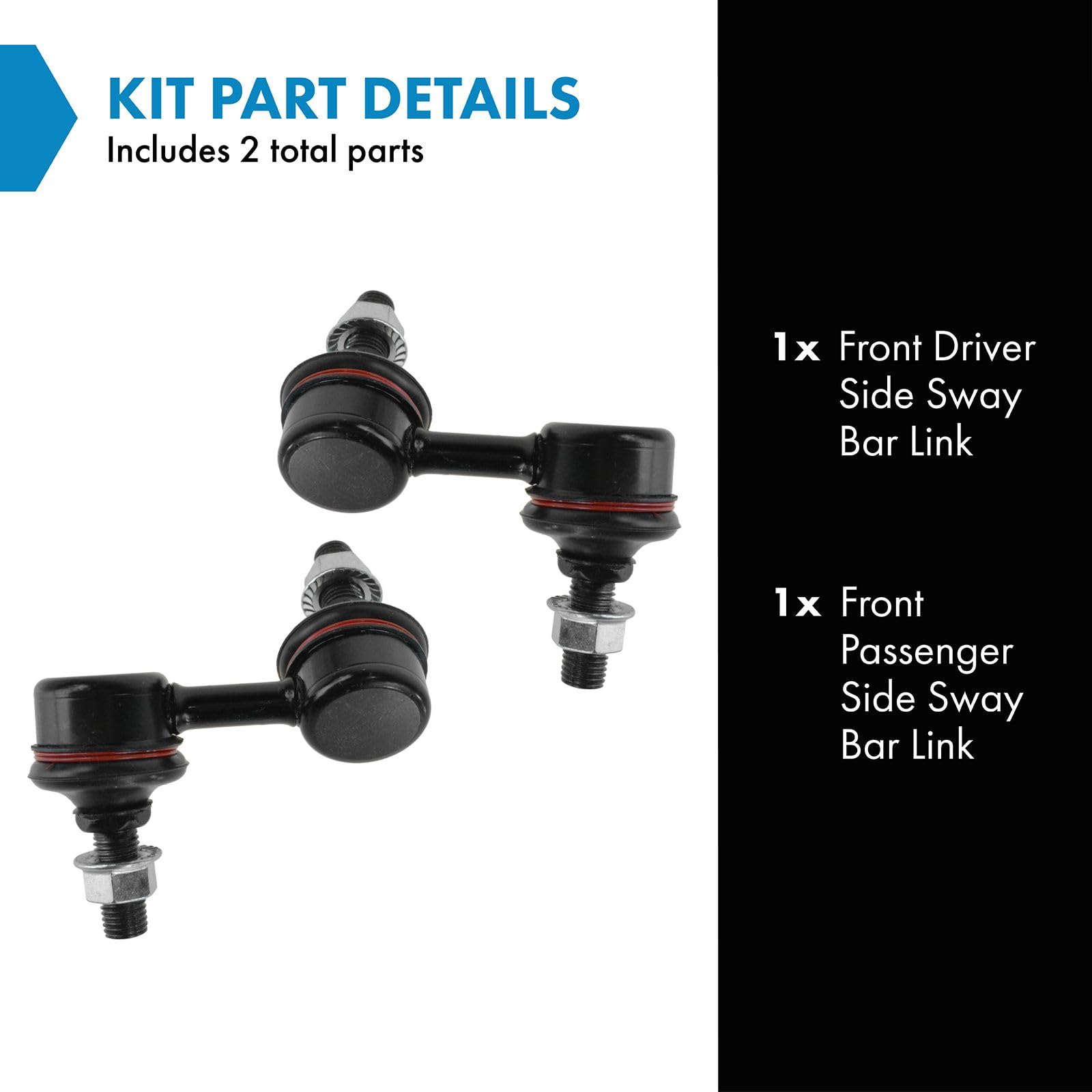 Trq Front Sway Bar Stabilizer Link Set Compatible With 2002-2006 Acura Rsx 2001-2005 Honda Civic Cr-V 2003-2011 Element