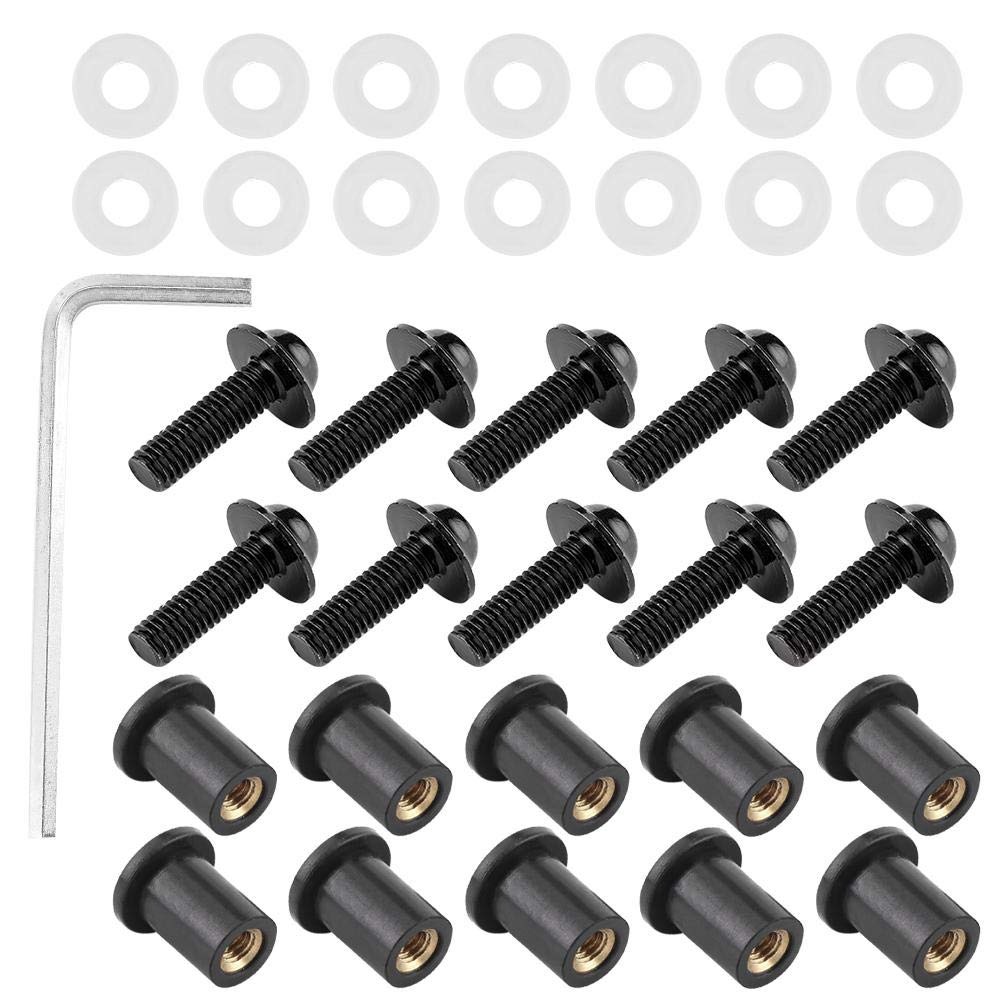 mounting bolts windshield bass tracker boat Qiilu Windshield Bolts Kit, 10pcs Motorcycle Windshield Bolts Nut Washers Universal