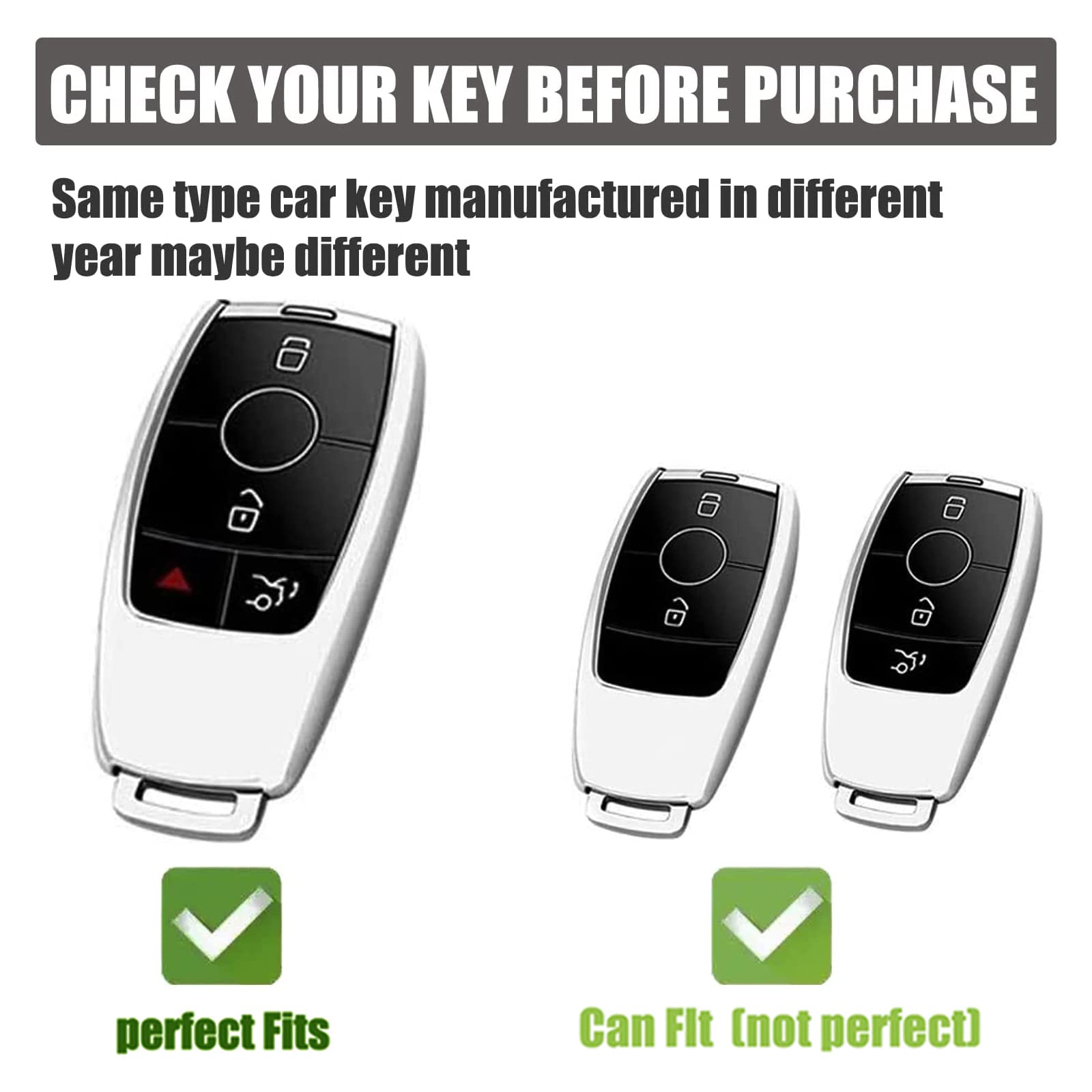 Gematay For Mercedes Benz Key Fob Cover With Lanyard, Soft Tpu Key Case Shell Compatible With A-Class C-Class G-Class 2017-2020