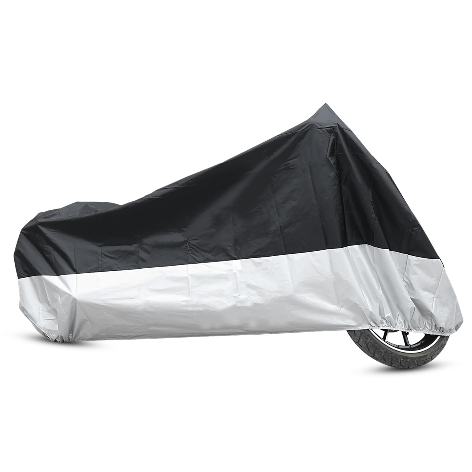 Uxcell Xl 190T Rain Dust Protector Black Silver Scooter Motorcycle Cover 96Inch For Harley Davidson