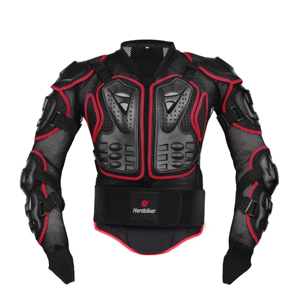 Herobiker Motorcycle Full Body Armor Jacket Spine Chest Protection Gear Motocross Motos Protector Motorcycle Jacket Armour (Large, Black)
