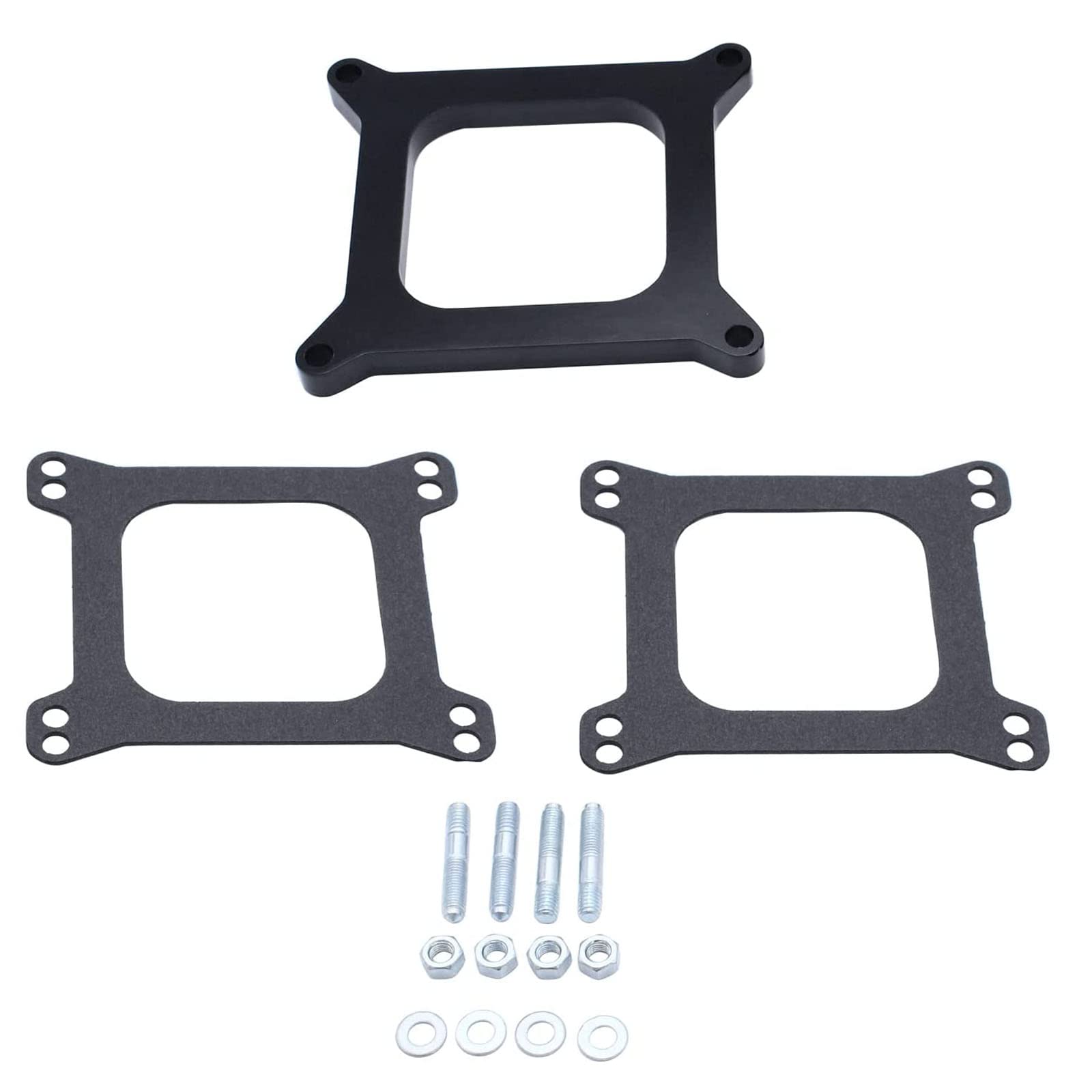 Black Carb spacers 1/2 Tall Open Phenolic Carburetor Spacer Compatible with Holley 4150/4160 4bbl. SBC BBC Carb(1 SET)