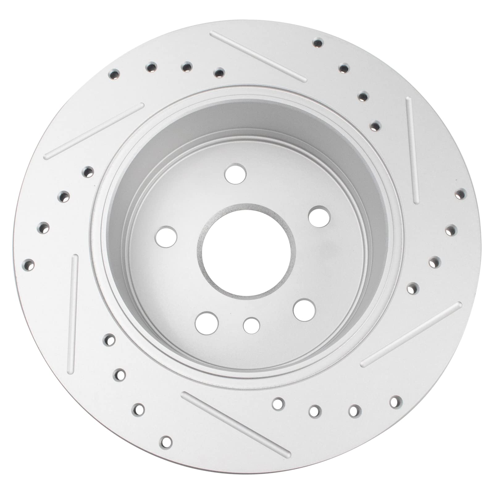 Trq Rear Performance Brake Rotors Set Solid Premium G-Coated Cross Drilled & Slotted Compatible With 2000-2004 Toyota Avalon