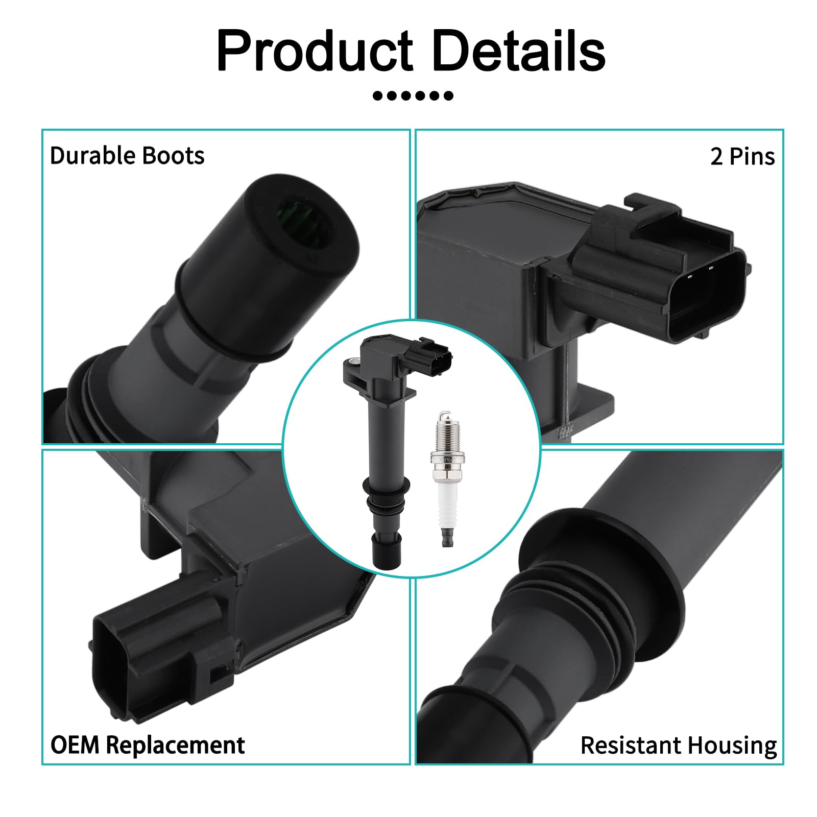 AULINK UF270 Set of 6 Ignition Coil Pack with Spartk Plug 3.7L 3.9L 4.7L For Jeep Commander Grand Cherokee Liberty,for Dodge Ram