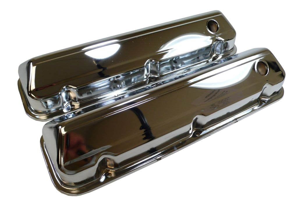 1968-97 Compatible/Replacement for Ford Big Block 429-460 Steel Valve Covers - Chrome