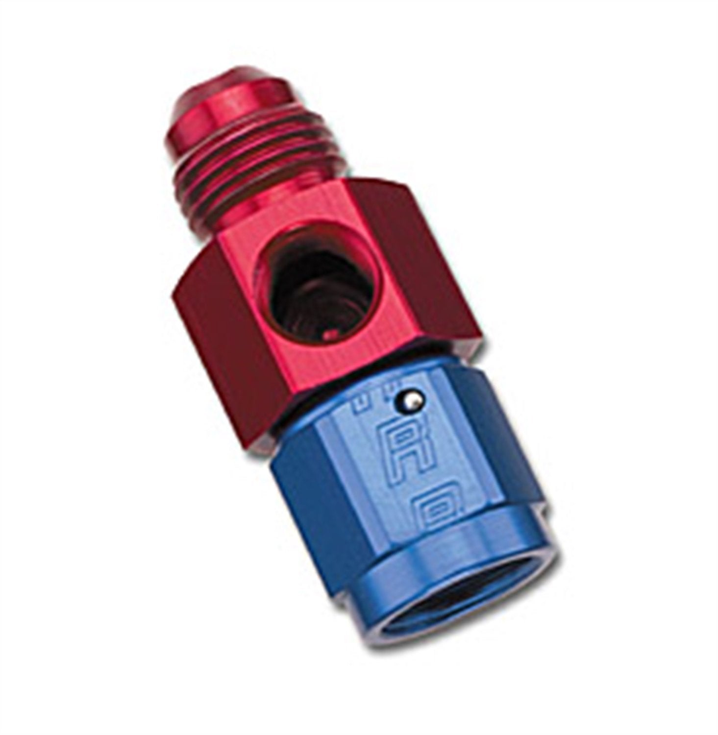 Russell/Edel Russell 670340 Red And Blue Anodized Aluminum -6An Fuel Pressure Take Off Fitting