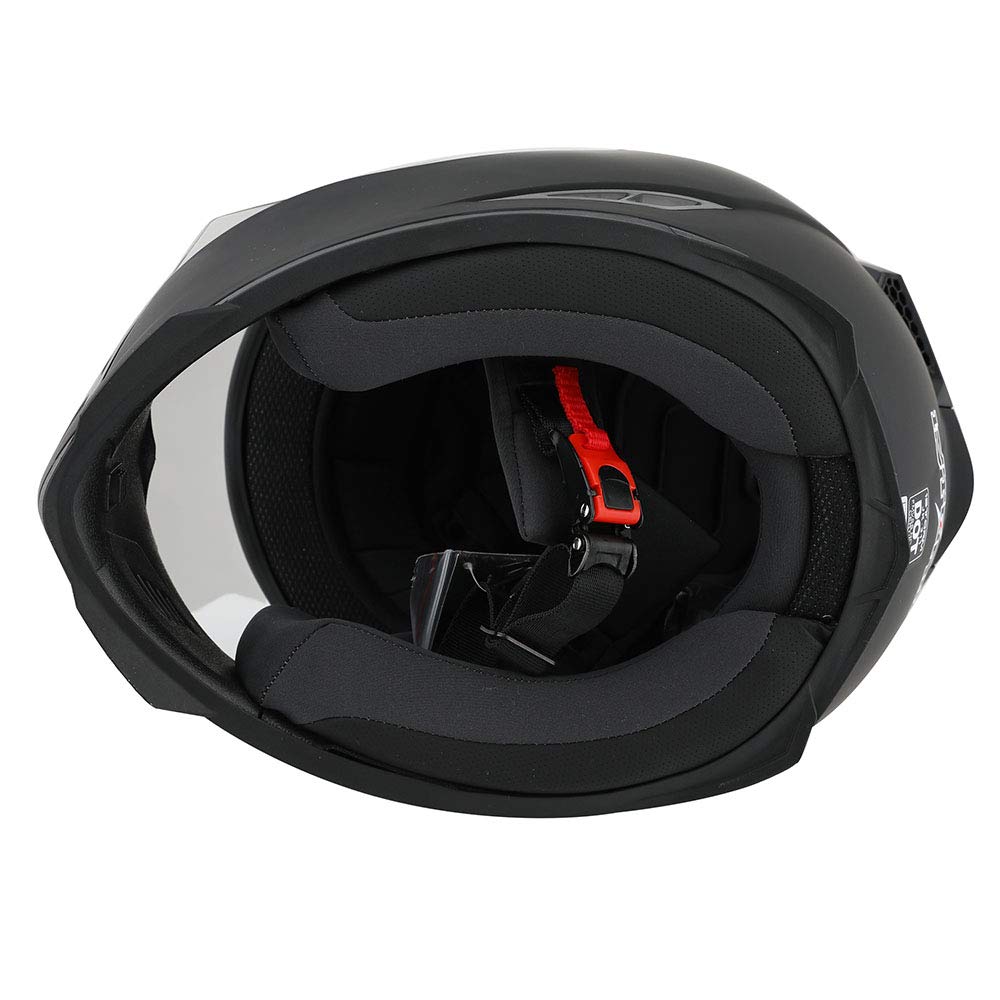 1Storm Motorcycle Full Face Helmet Skull King Matt Black + One Extra Clear Shield, Size Large (57-58 Cm,22.4/22.8 Inch)