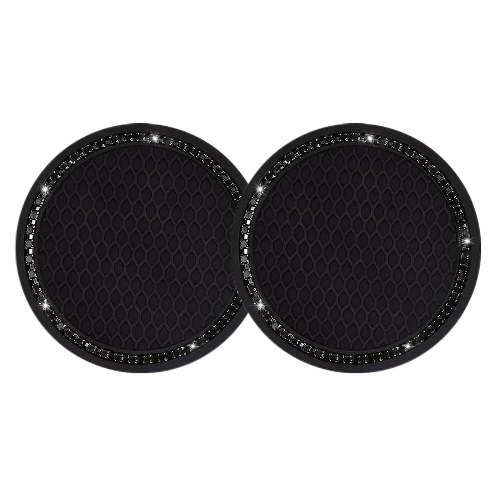 Yousheng Bling Car Cup Coaster, Universal Holder Insert Rhinestone Anti Slip Silicone Accessories Suitable For Most Interior, Be