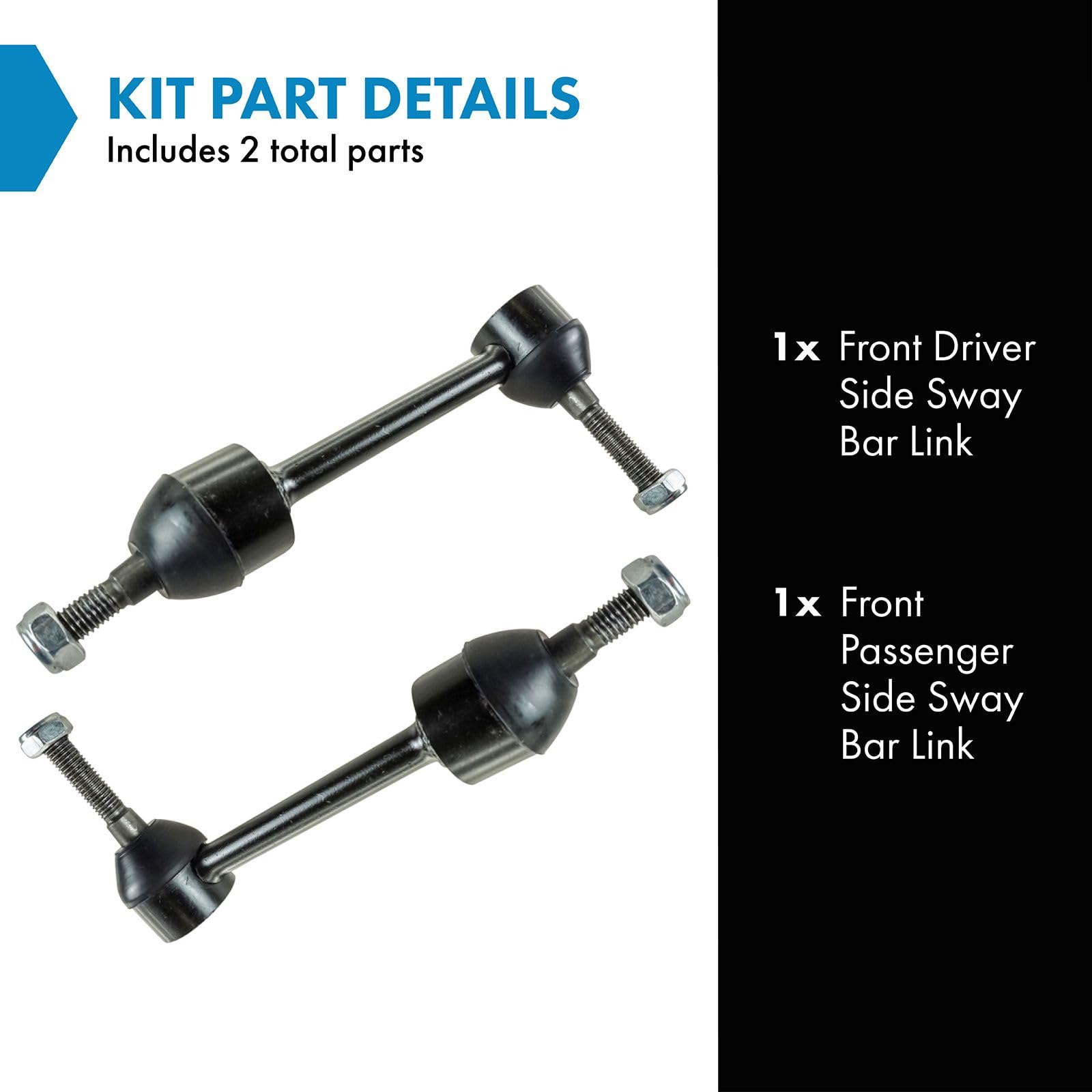 Trq Front Sway Bar Stabilizer Link Set Compatible With 1995-1997 Ford Crown Victoria Lincoln Town Car Mercury Grand Marquis