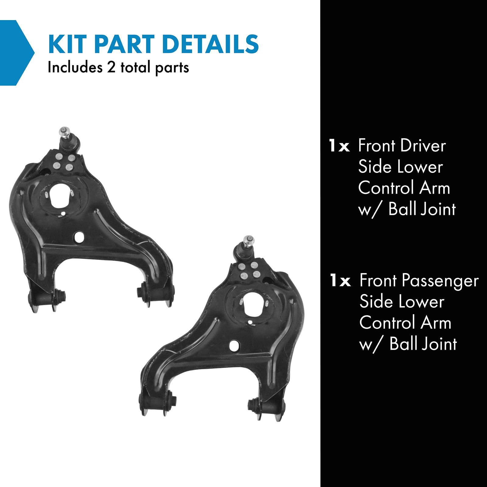 Trq Front Lower Control Arm With Ball Joint Set Driver & Passenger Side Lower Compatible With 2002-2005 Dodge Ram 1500