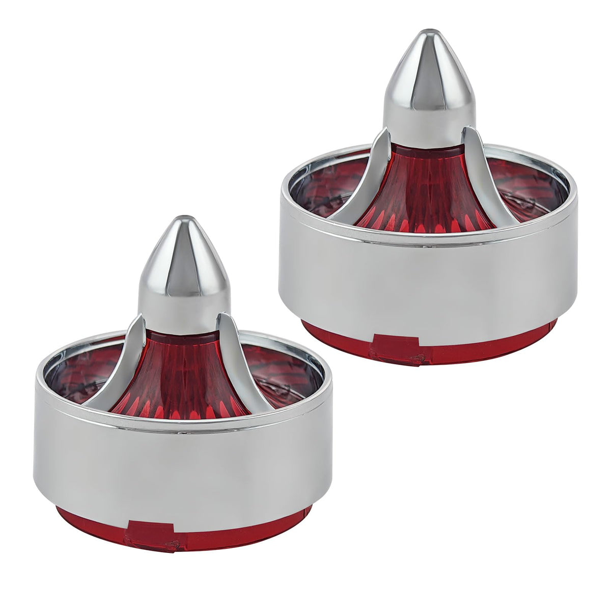 FATECIM 2X 2'' Bullet Turn Signal Light Turbine Replacement Red Lens Cover for Softail Street Road Glide Fatboy Sportster Dyna D