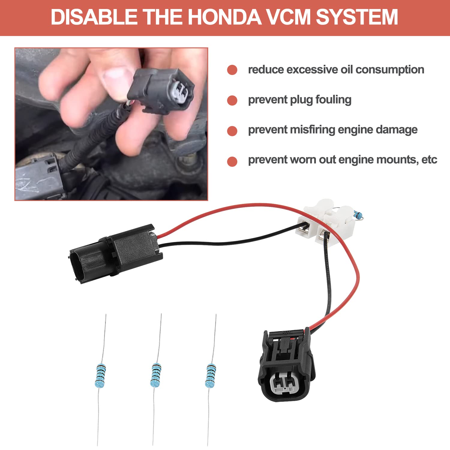Hihitomorrow VCM Muzzler Harness Disable Kit for Honda Acura 3.5L V6 Engine - Fits Pilot, Accord, Ridgeline, Odyssey
