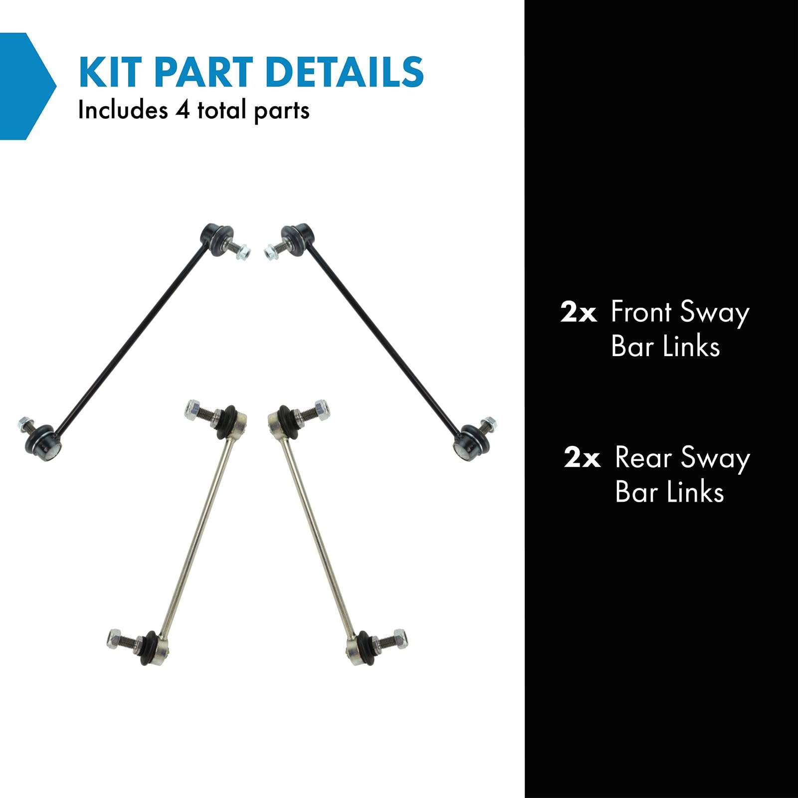 Trq Front & Rear Sway Bar Stabilizer Link Set Compatible With 2002-2006 Mini Cooper