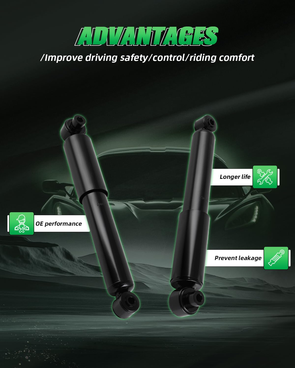 Scitoo - Rear Shock Absorbers For Kia Fits 2010-2013 For Kia Soul Shocks 554387 5657 Shocks Struts - 2Pc Set