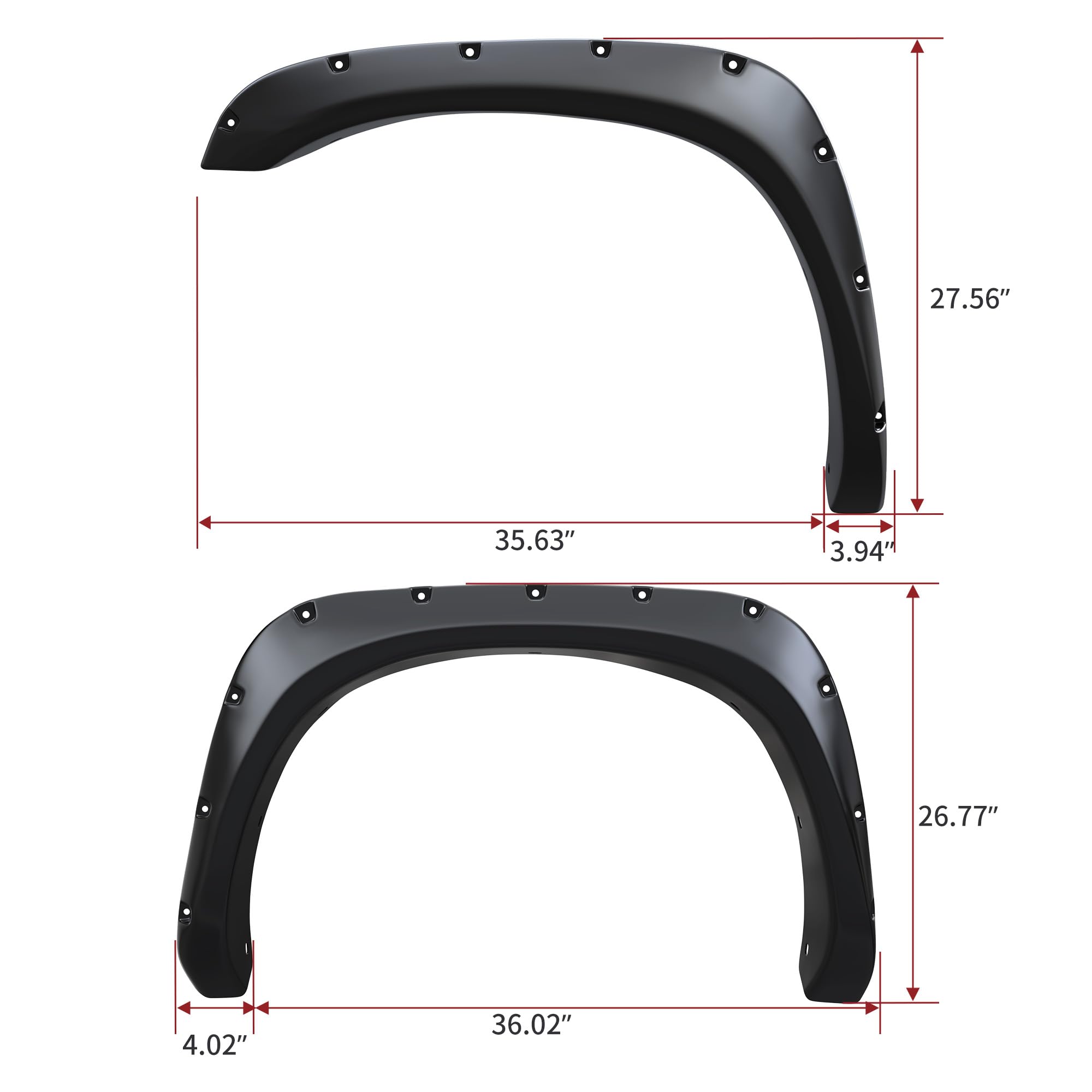 Ledkingdomus Fender Flares Kit Compatible With 2002-2008 Dodge Ram 1500; 2003-2009 Ram 2500 3500 (Fleetside Models Only), Pocket
