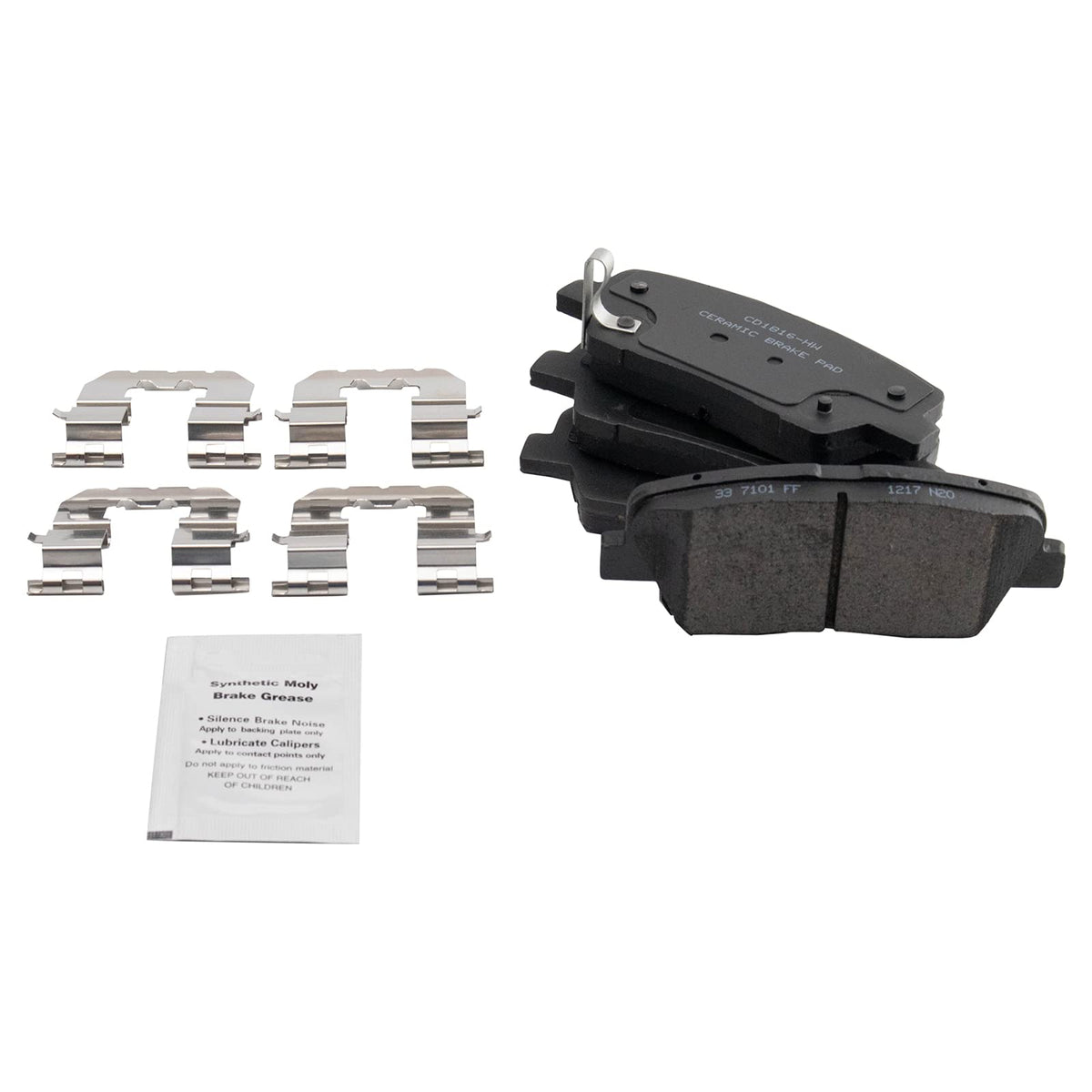 TRQ Rear Brake Pads Ceramic Compatible with 2017-2018 Hyundai Santa Fe Sport, 2019 Santa Fe XL, 2016-2020 Kia Sorento