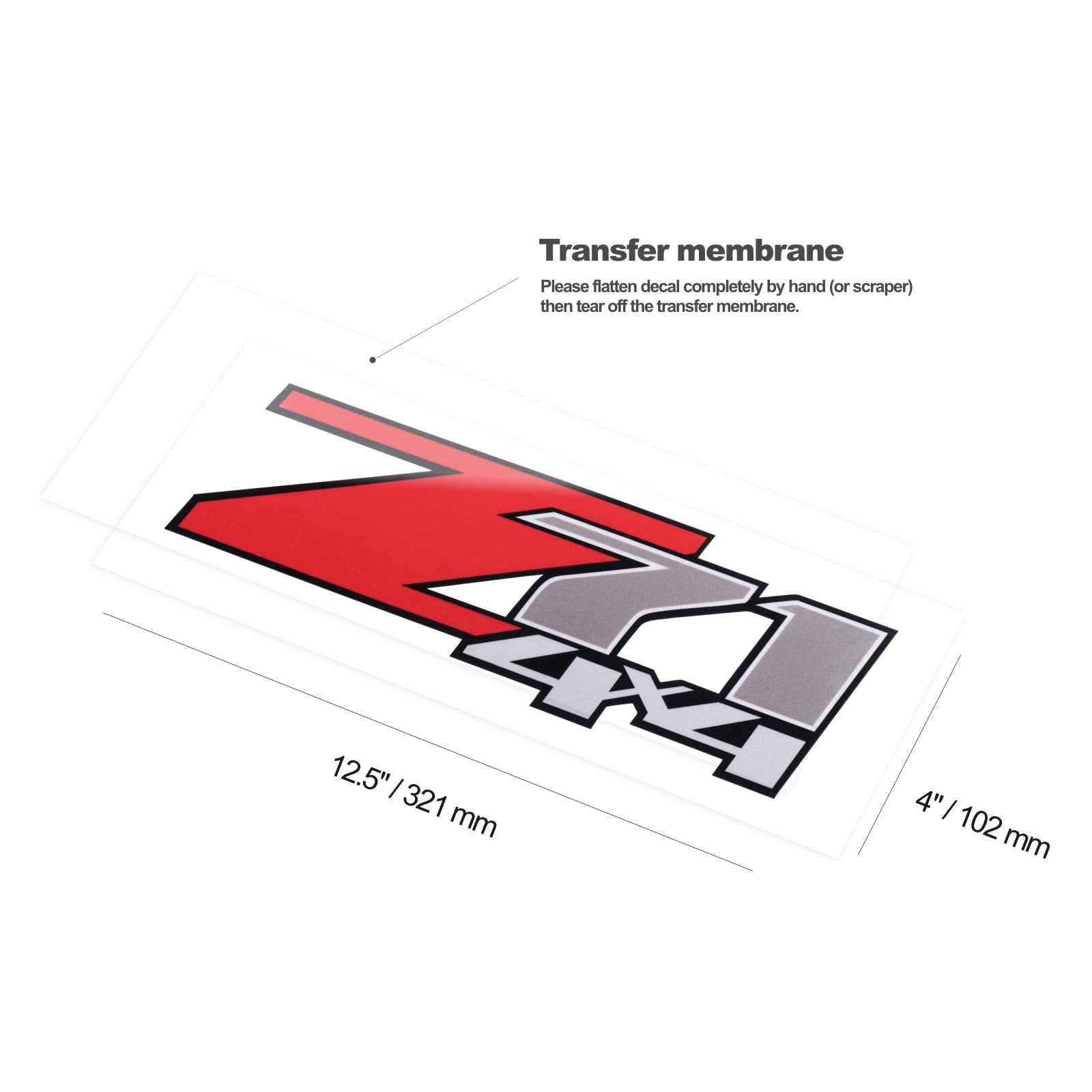 2Pcs Z71 4X4 Decals For Silverado Z71 1500 2500 Gmc Sierra Suburban Stickers (Red)