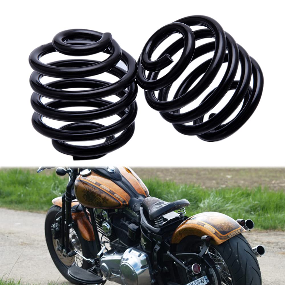 2 Inch Black Motorcycle Barrel Coiled Solo Seat Spring Bracket Hardware Mount Kit For Bobber Chopper Custom