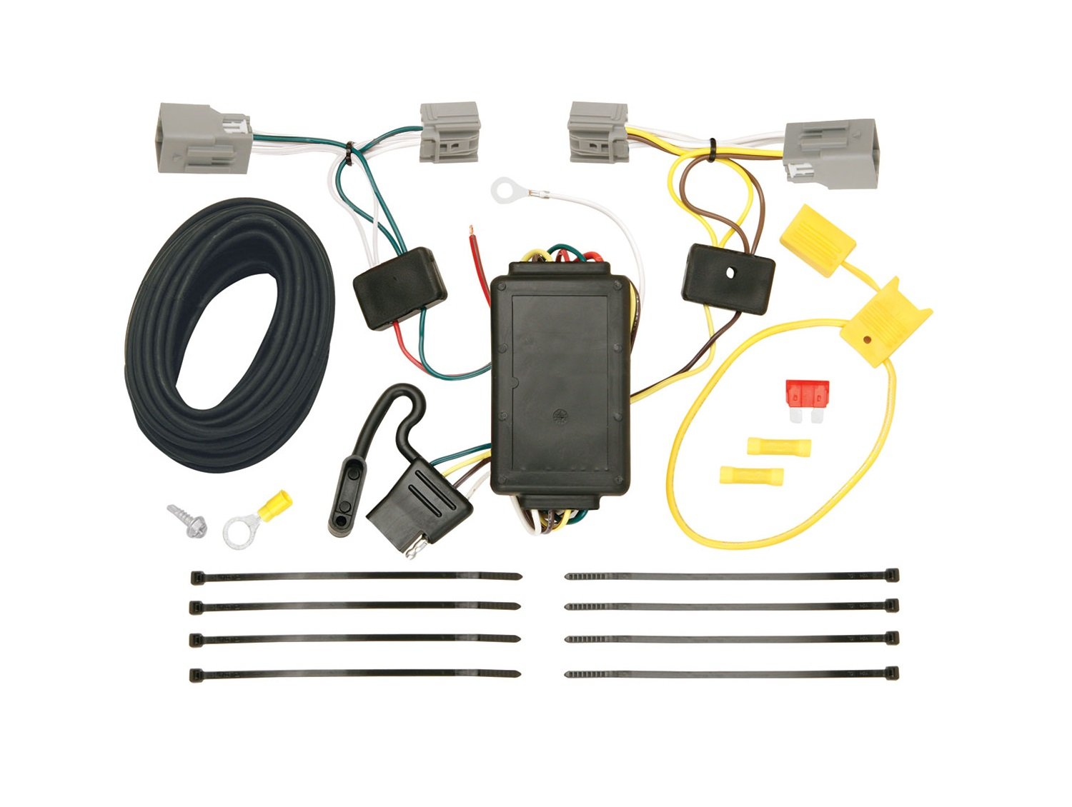 Tekonsha T-One T-Connector Harness, 4-Way Flat, Compatible with Select Ford Mustang