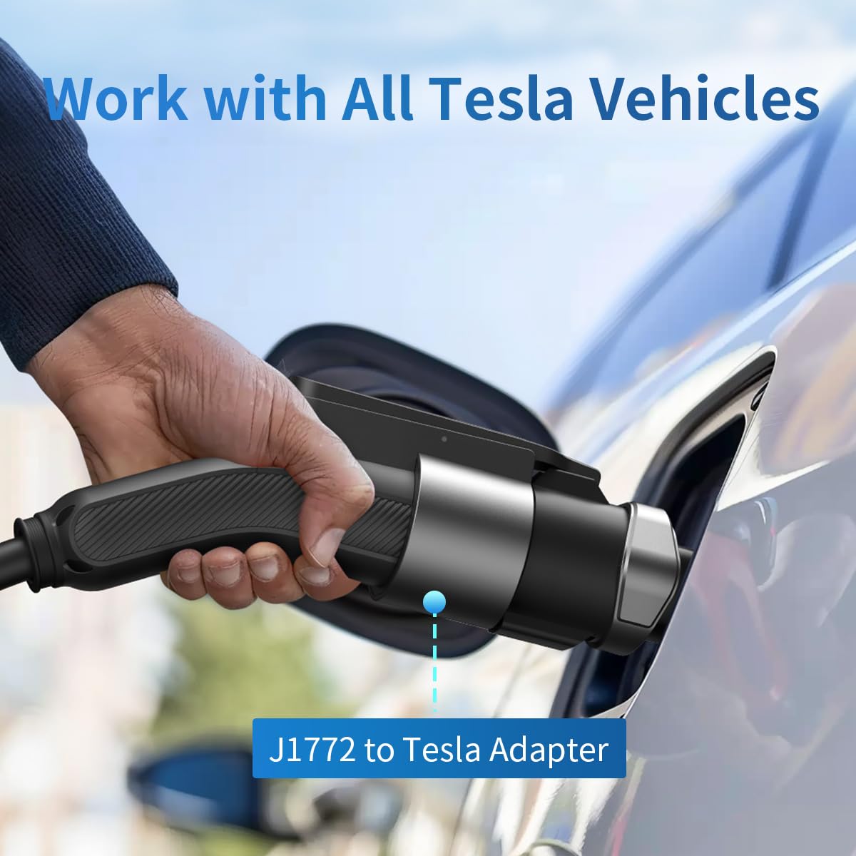 J1772 To Tesla Charger Adapter, Max 80A 280V Fast Charging For Tesla Model 3/Y/X/S, Chargers Connecting Seamlessly To Sae J1772