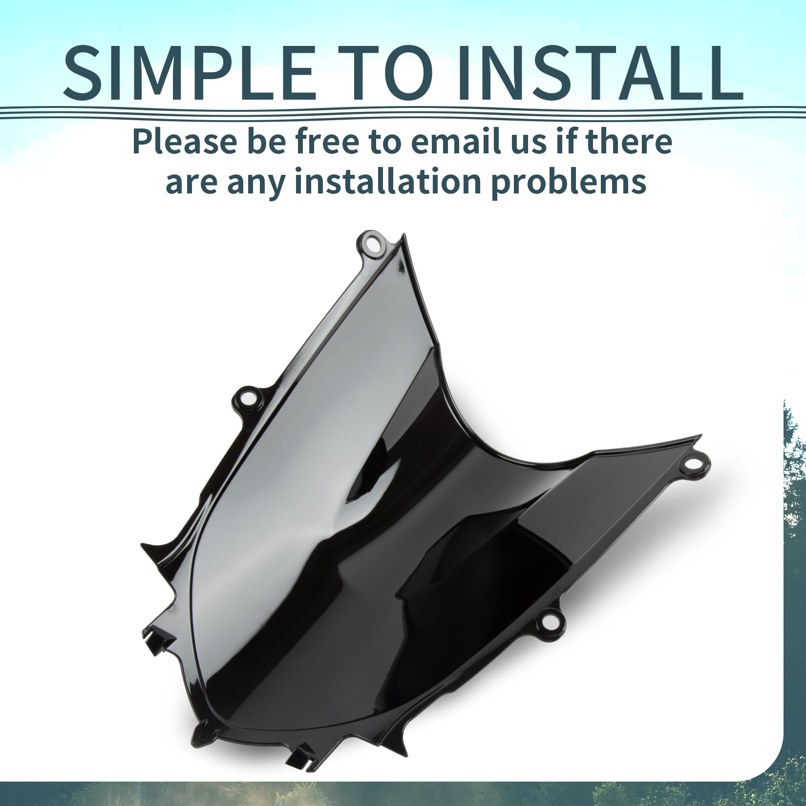 Motorcycle Windshield, Psler Front Windshield Windscreen For Yzf R6 600 2017-2023 And For R7 2021-2023, Black