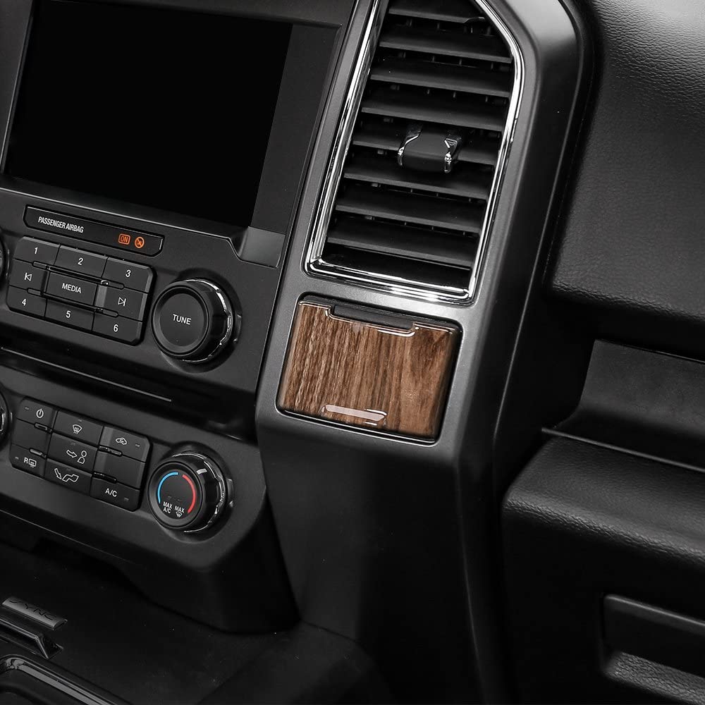 Voodonala Wood Grain Central Electrical Outlet Socket Trims for Ford F150 2015 2016 2017 2018