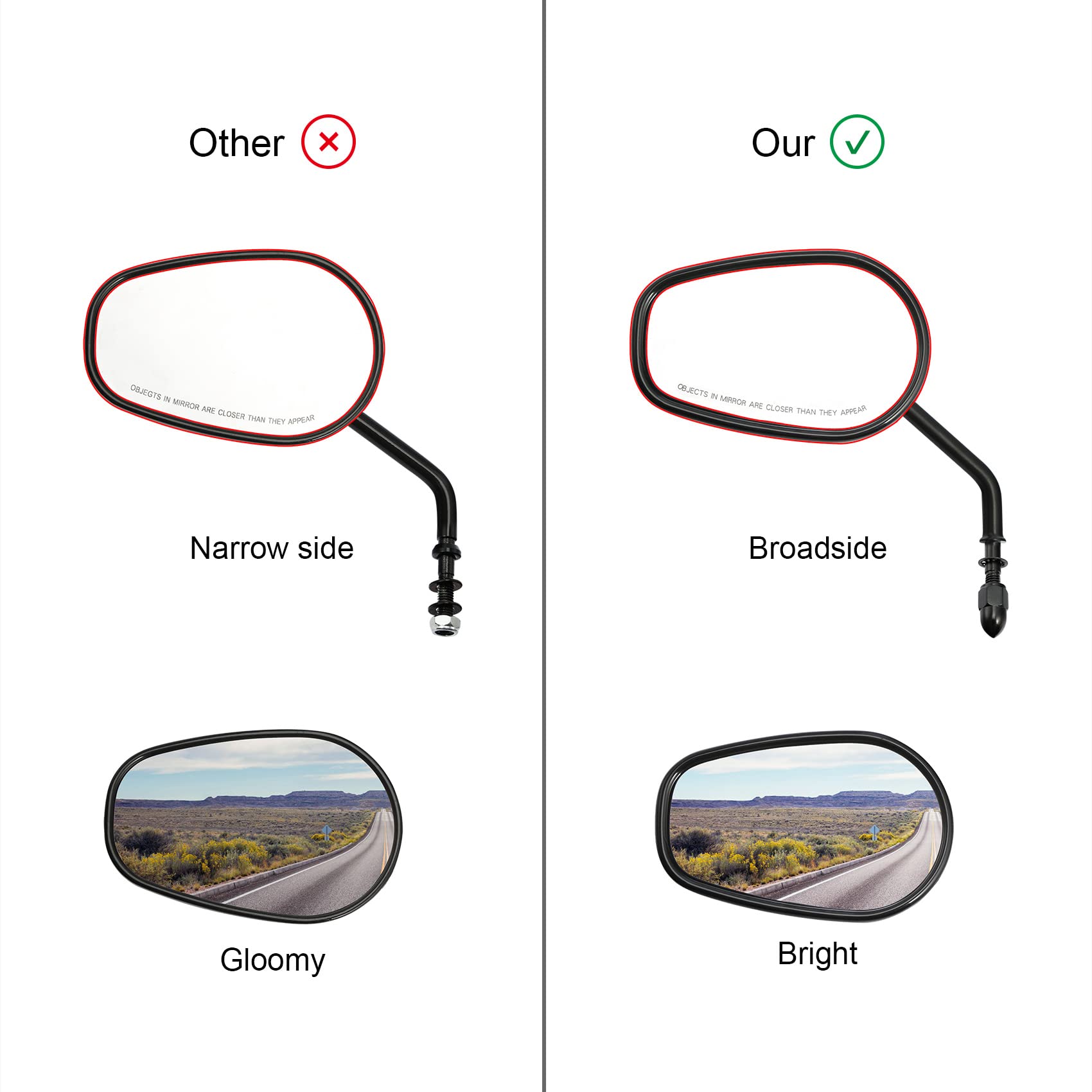 Slmoto Rear View Mirrors Muscle Led Turn Signals Light Motorcycle Rear View Mirrors Fit For Harley Davidson Vrscf 2009-2017 Vrsc