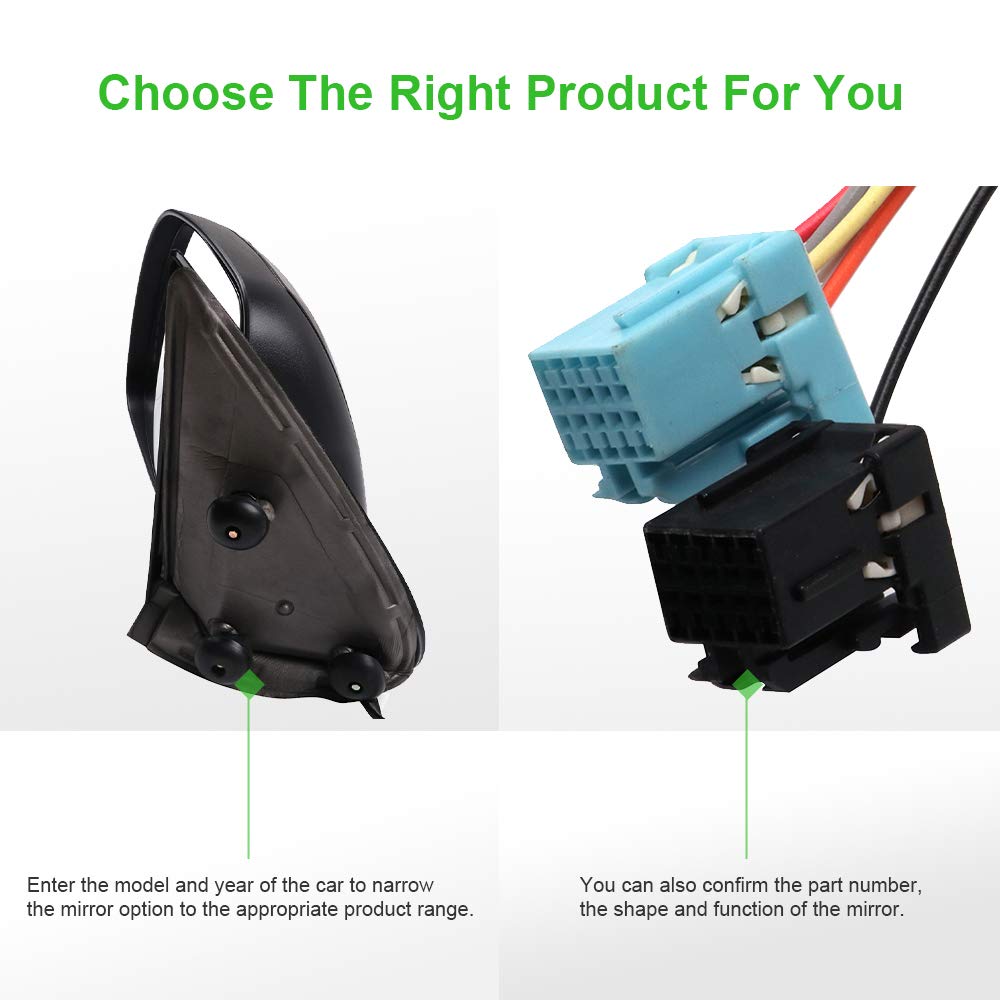 Scitoo Driver Side Door Mirror Fit 2003-2007 For Chevy Silverado Suburban Tahoe For Gmc Sierra Yukon (2007 Classic) Side Mirror