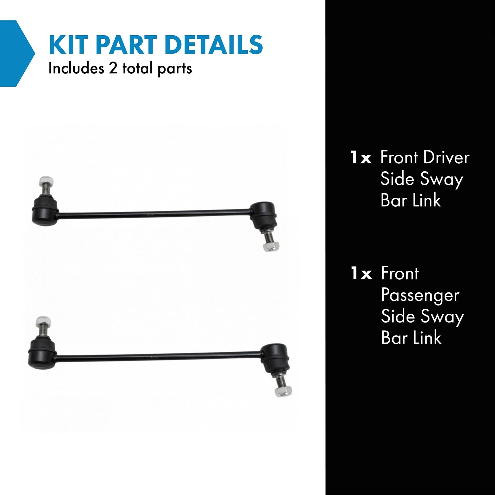 Trq Front Sway Bar Stabilizer Link Set Compatible With 2011-2014 Chrysler 200 2007-2010 Sebring 2008-2014 Dodge Avenger