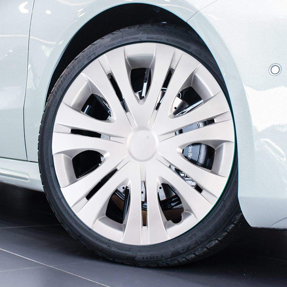 Aumohall 14 Inch Car Vehicle Chrome Wheel Rim Skin Cover Automotive Hubcap Wheel Cover Replacement Hubcaps Rim Protection Access