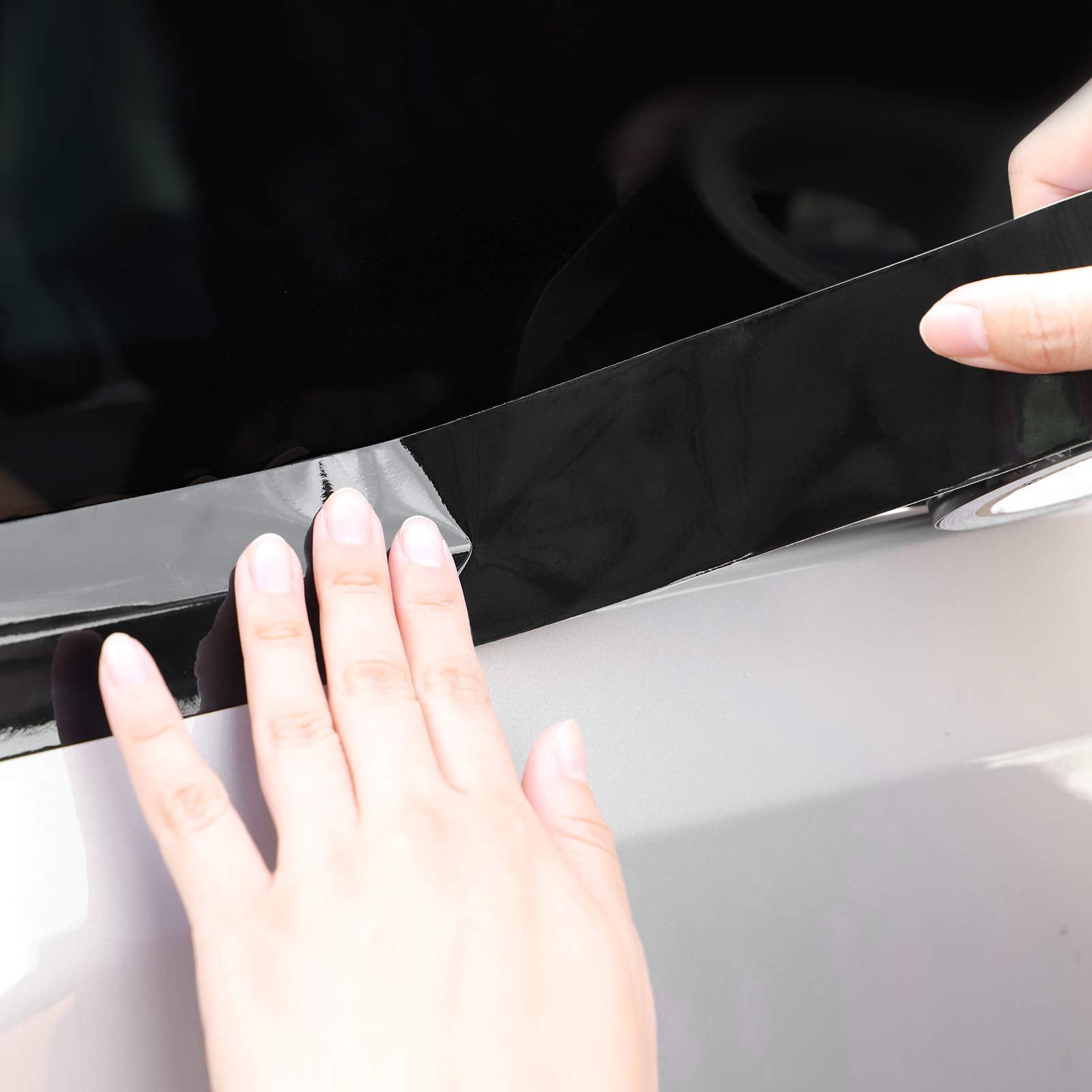 Lzlrun Free Tool Kit High Gloss Vinyl Wrap Kit For Black Out Chrome Delete Window Trim Door Trim (2Inches X 30Feet)