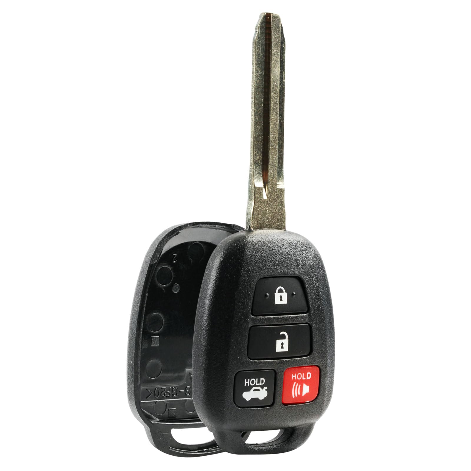 Key Fob Shell Fits 2012-2017 Toyota Camry / 2014-2017 Toyota Corolla Rav4 Highlander Keyless Entry Remote Case & Pad (Hyq12Bdm)