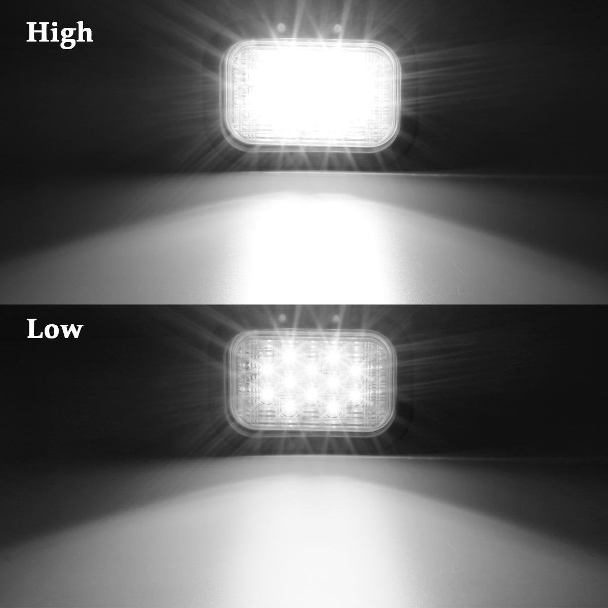 Partsam 6Pcs 5x3 LED Truck Trailer Hitch Light, 12 LED, Flush Mount, Stop/Turn/Tail & Backup, 4xRed+2xWhite