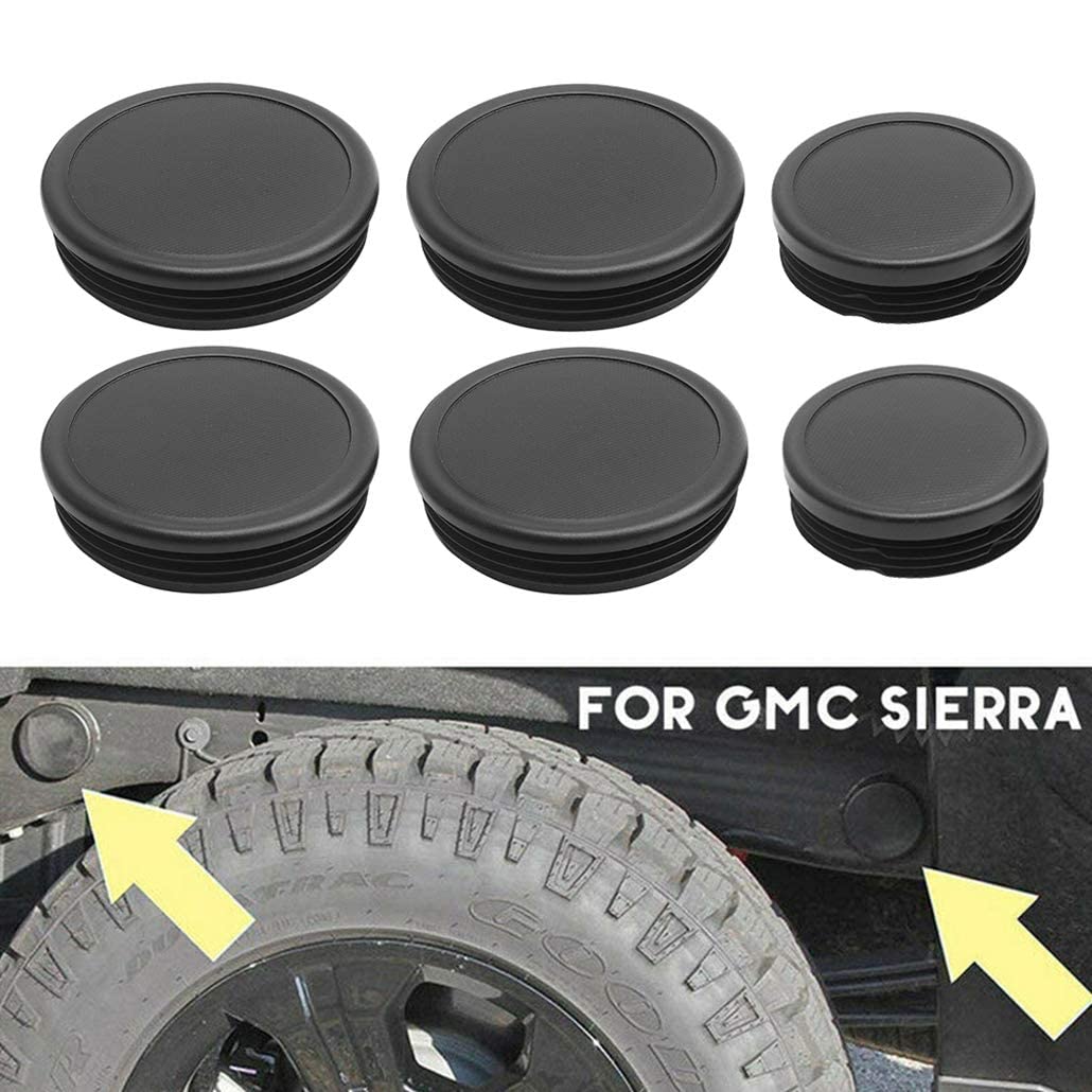 Rdbs 6Pcs Frame Tube Hole Plugs For 2001-2019 Gmc Sierra & Chevrolet Silverado 2500Hd Rear Wheel Well And Cab Frame Holes