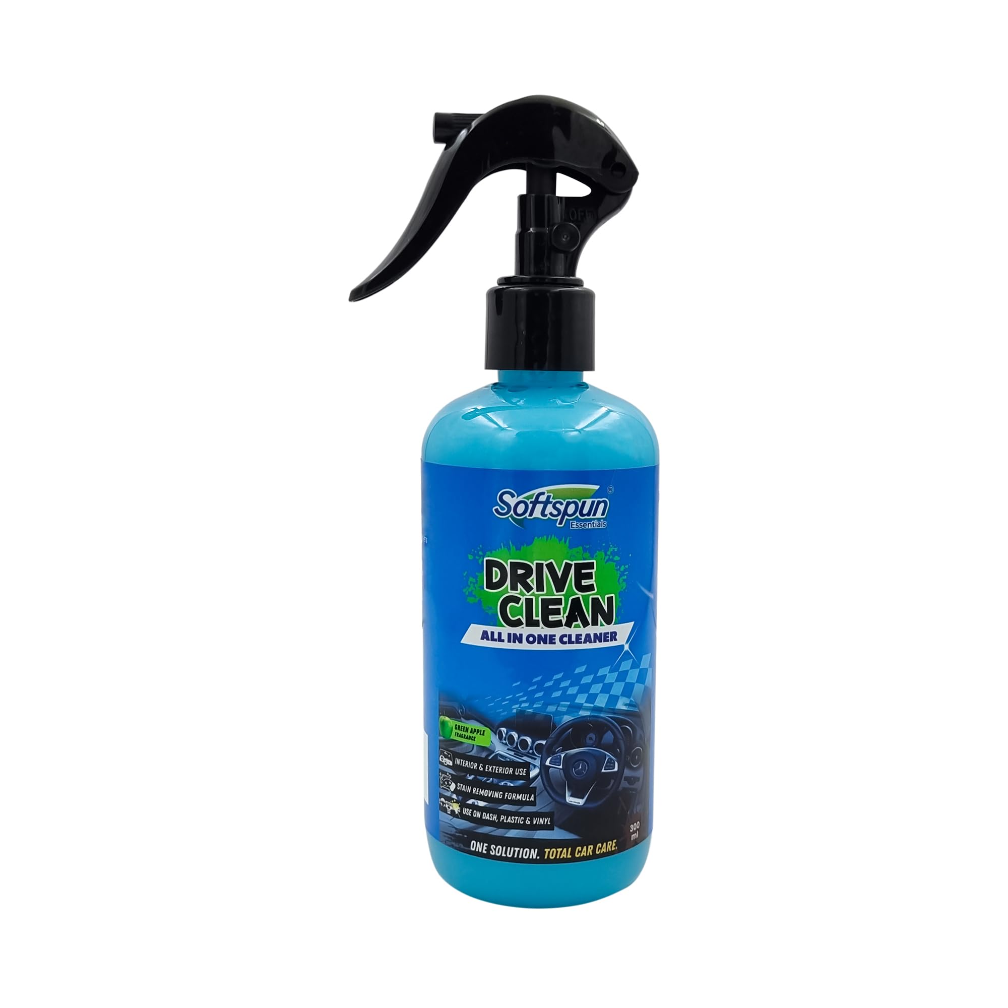 SOFTSPUN Essentials All In One Cleaner, Multipurpose Polish & Shine Spray  300ml, For Car & Bike, Plastic, chrome & Dashboard, 