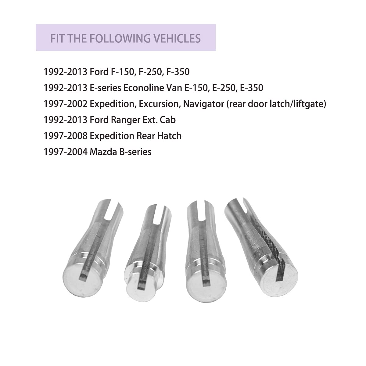 4 Ends Door Latch Cable Repair Kit Compatible With Ford F-150, F-250, F-350, E-Series, Ranger, Expedition, Excursion, Navigator (2 Cables) Aluminum