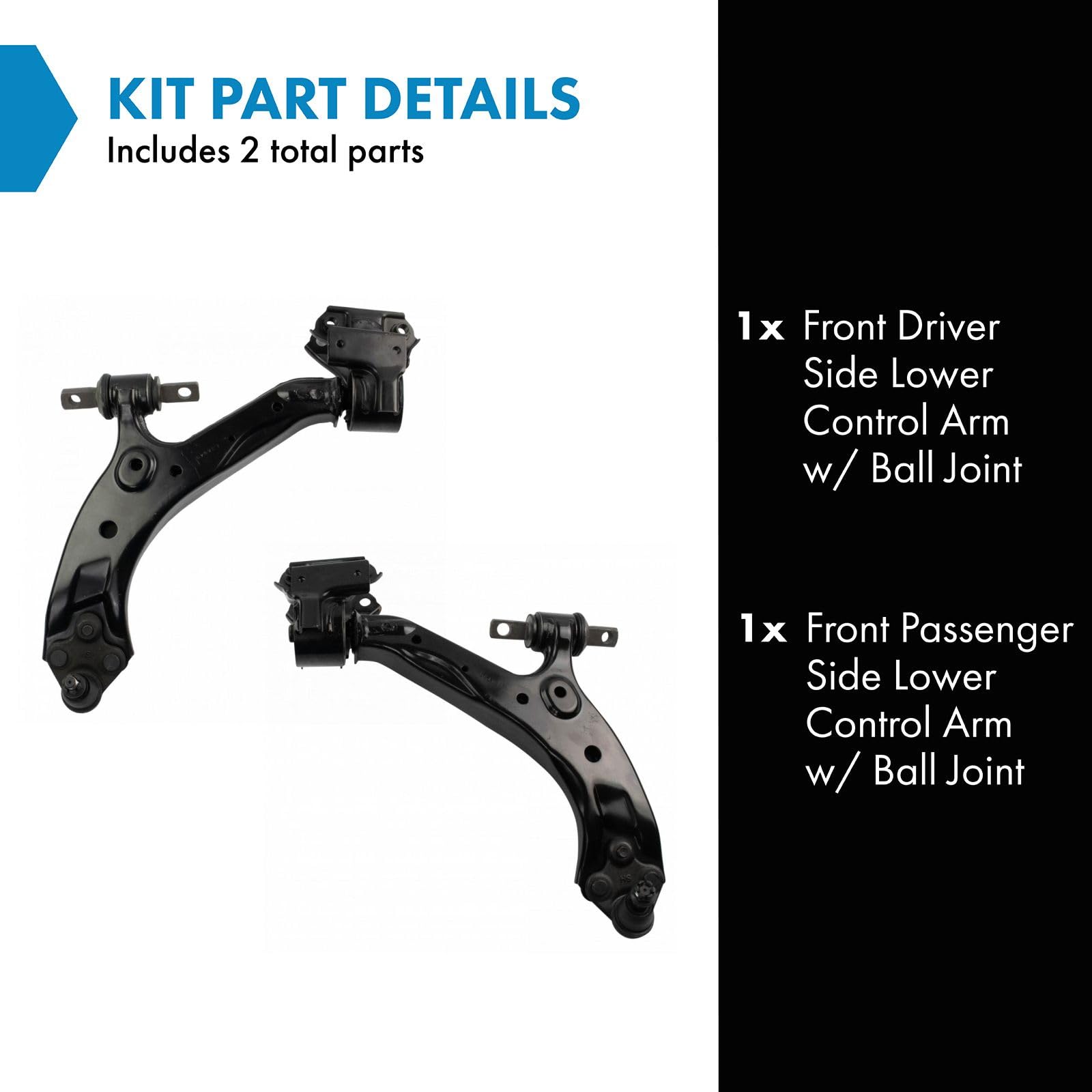 Trq Front Lower Control Arm With Ball Joint Set Compatible With 2015-2016 Honda Cr-V