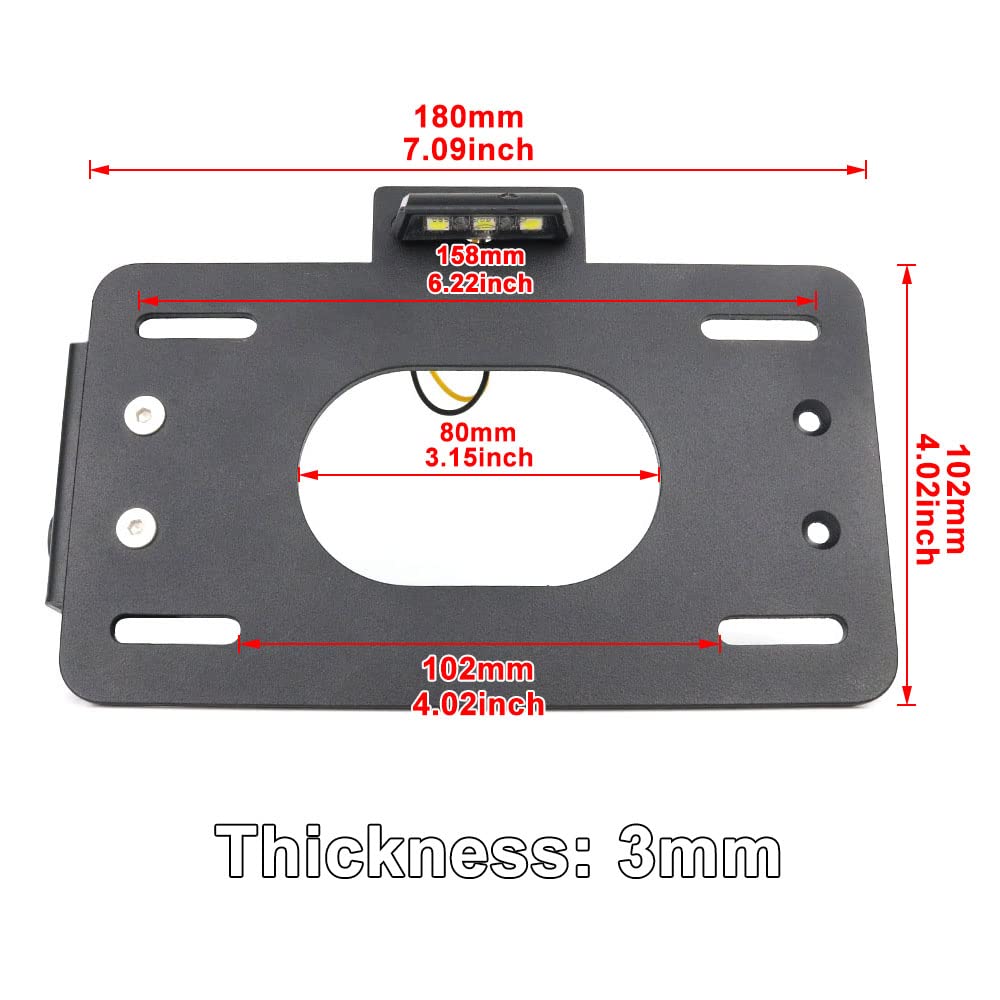 Rearace Led Swingarm License Plate Relocator Kit Compatible With Polaris Slingshot Sl Le/Base 2015-2017, Slingshot Sl 15-24/Slr 17-24/Slr Le 2018/R 20-24/R Le 2021/Gt 2019/Gt Le 18-20/S 18-24