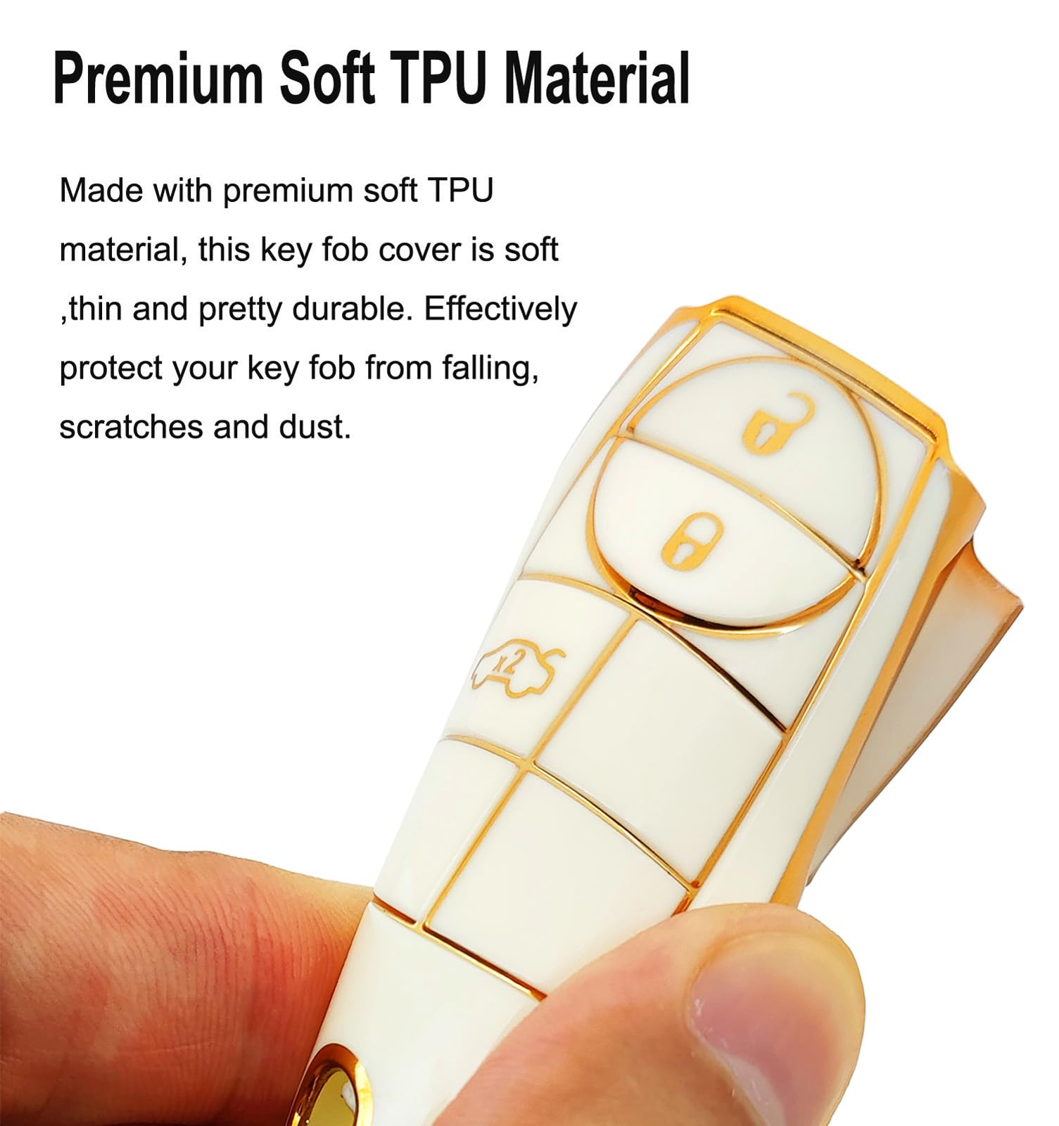 Arruweer Key Fob Cover for Jeep Soft TPU Key Fob Case Holder Protector Compatiable with 2008-2018 Dodge Ram Durango Challenger J