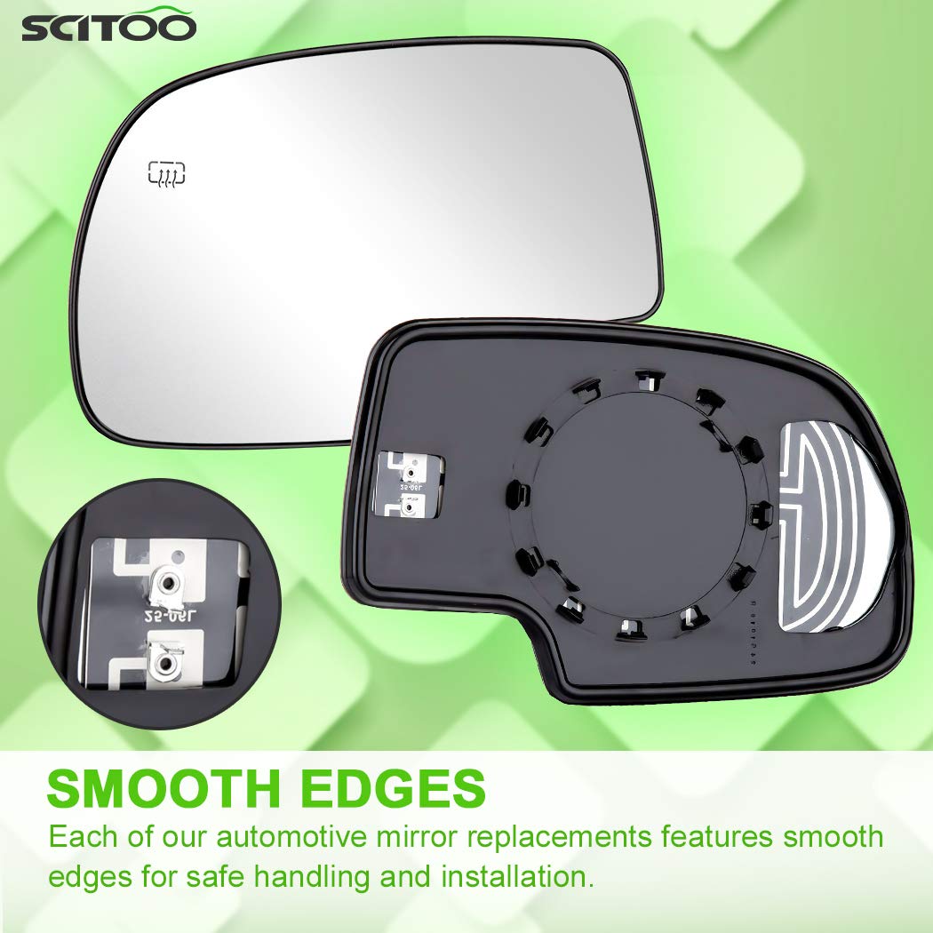 Scitoo Exterior Mirror Driver Side Glass Replacement Fit For 2003 2004 2005 2006 2007 For Chevy For Gmc Silverado Sierra 1500/2500 Hd/3500 Classic Models With Power Heated