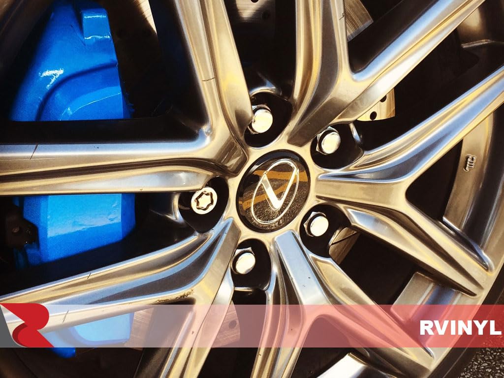 Rvinyl 3M Heat Resistant Caliper Wraps, High Temperature Reflective Vinyl Brake Film in Yellow, 4 Sheets (12 '' x 12 '') with Ap