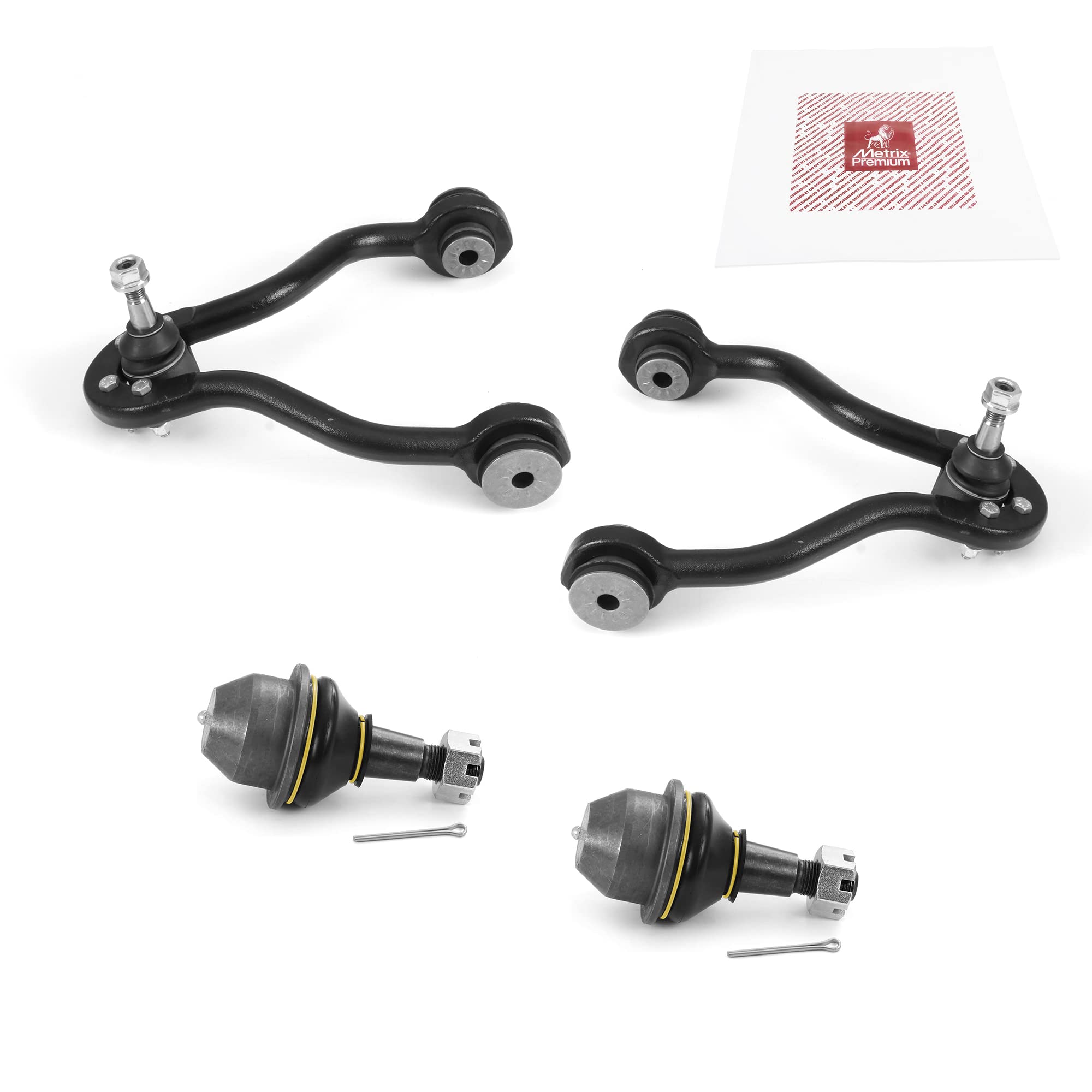 Metrix Premium Chassis Parts - 4 Pc Front L/R Upper Control Arm & Front Lower L/R Ball Joint Kit Fits 00 Cadillac Escalade 4Wd,