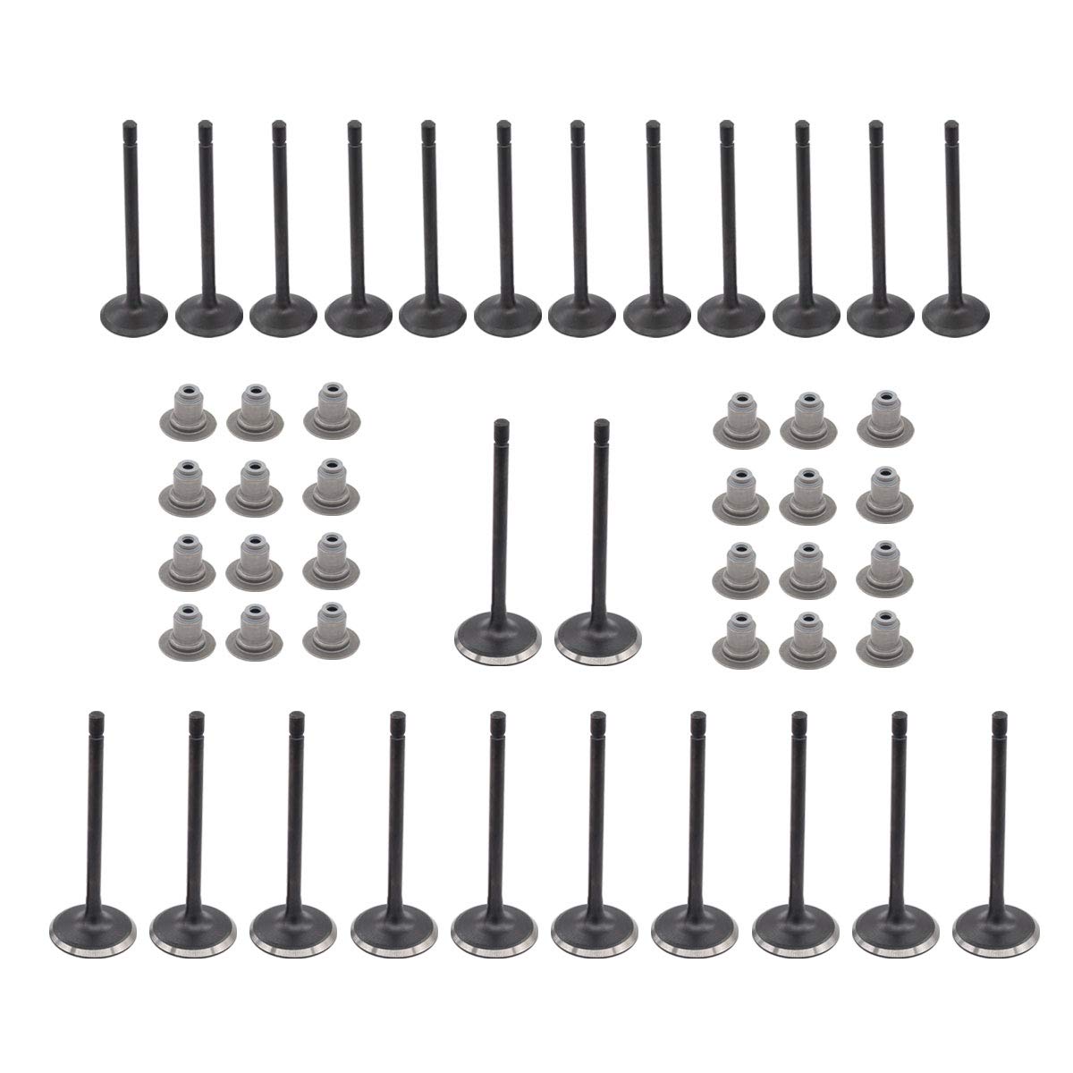 Newyall Pack Of 12 Engine Intake 12 Exhaust Valve With 24 Stem Seals For Buick Enclave Lacrosse Rendezvous Cadillac Sts Cts Srx Chevrolet Camaro Equinox Gmc Acadia Malibu Pontiac Torrent Saturn Vue