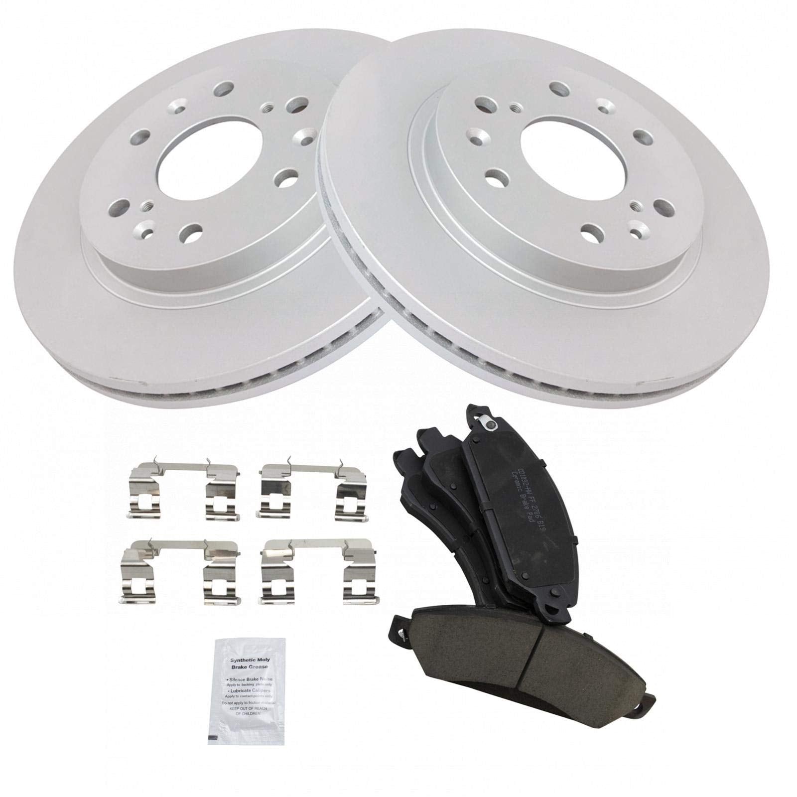 Trq Front Posi Ceramic Brake Pads & E-Coated Rotors Kit For Chevy Gmc Truck