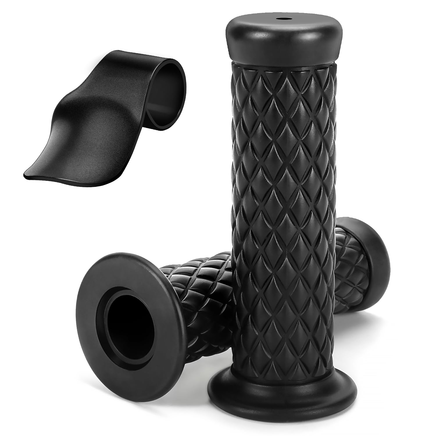 HIAORS 7/8'' Motorcycle Handlebar Grips, Non Slip Rubber Hand Handle Grips for Honda Suzuki Kawasaki CB125 CB350 CRF250F XR50 GS