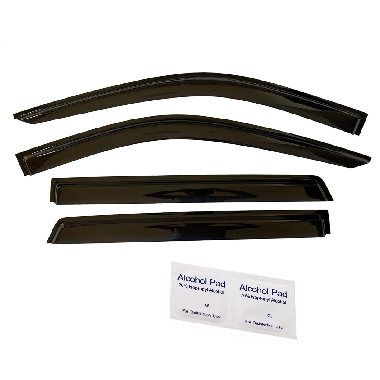 2021-2025 Tape-On Rain Guards For Chevrolet Tahoe (Chevy) & For Gmc Yukon Side Window Visor Deflectors Extra Thick Vent Shades 2