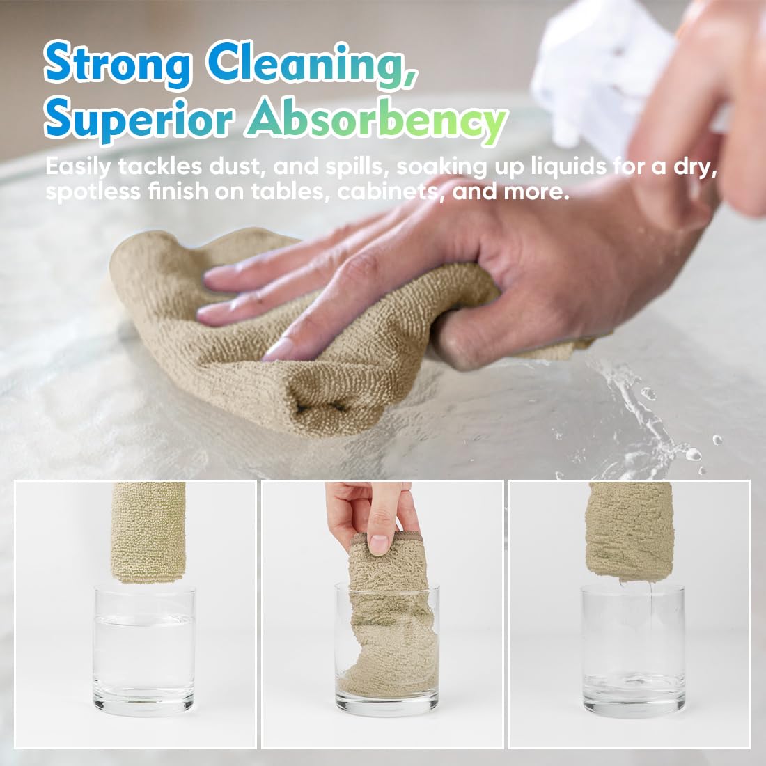 Homexcel Brown Microfiber Cleaning Cloth 12 Pack, 12.5 X 12.5 Inch Microfiber Towels For Cars, Ultra Absorbent Car Washing Cloth